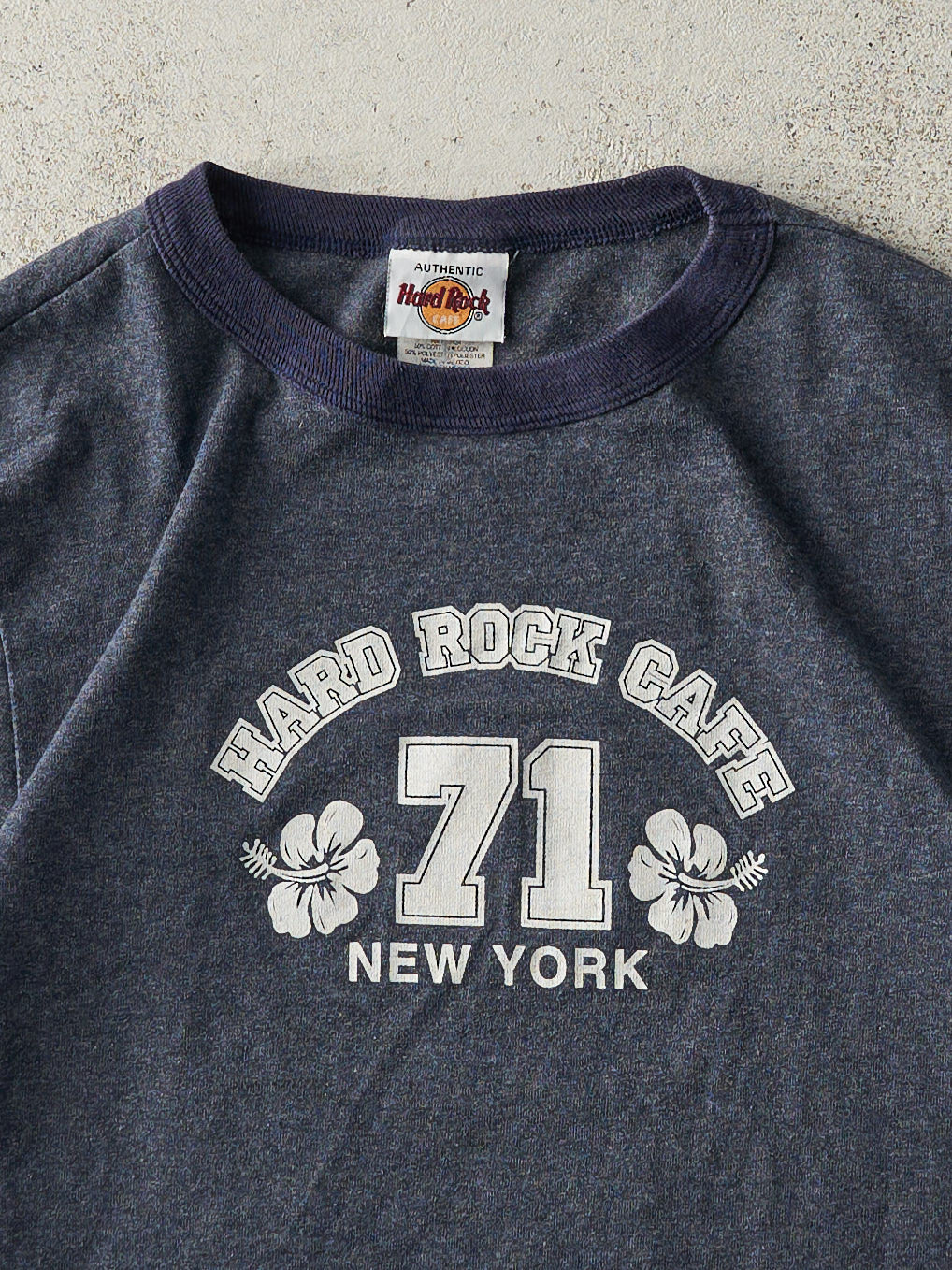 Vintage Y2K Washed Navy Hard Rock Cafe Ringer Baby Tee (XS)