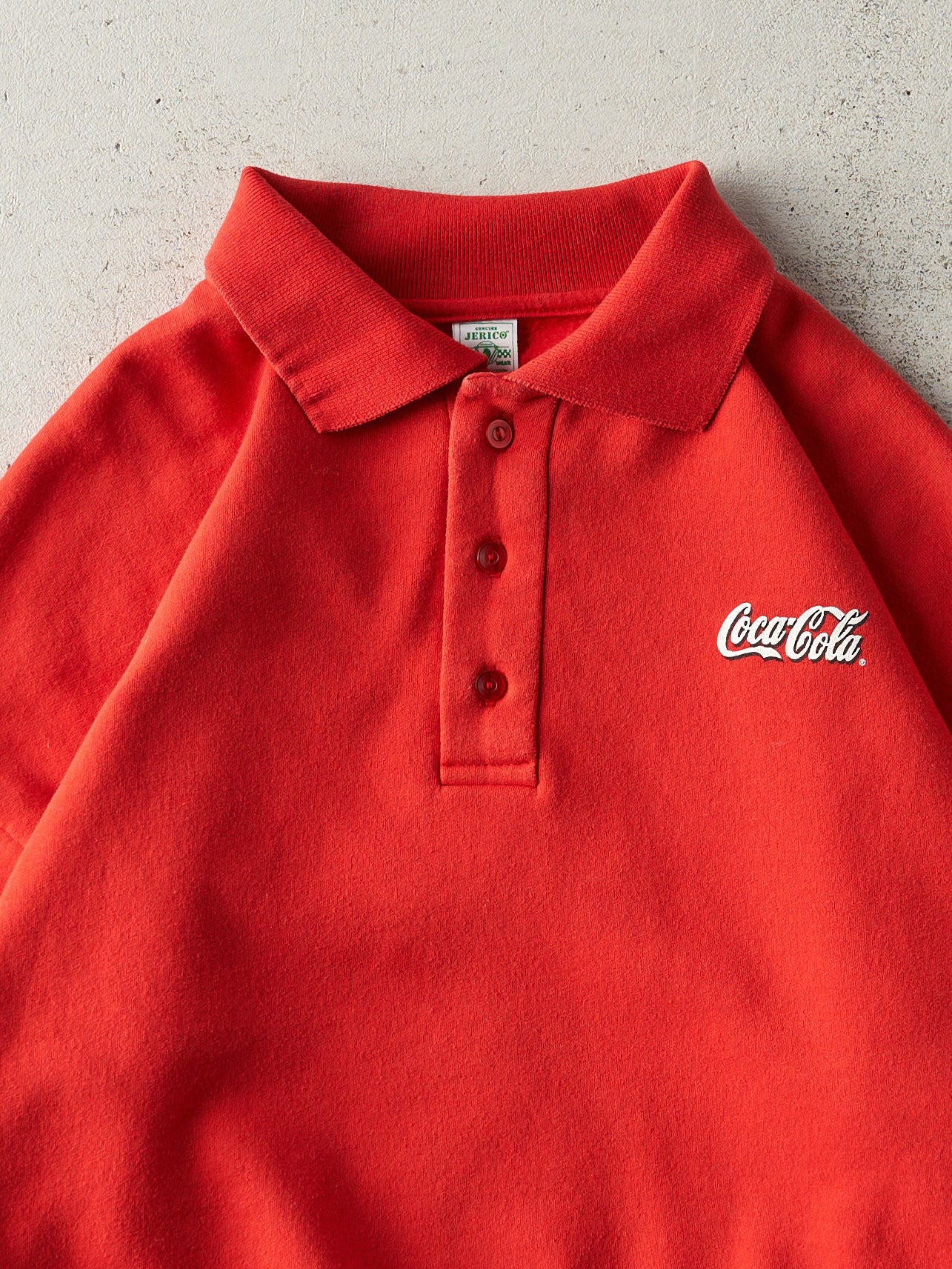 Vintage 90s Red Coca Cola Quarter Button Crewneck (L)