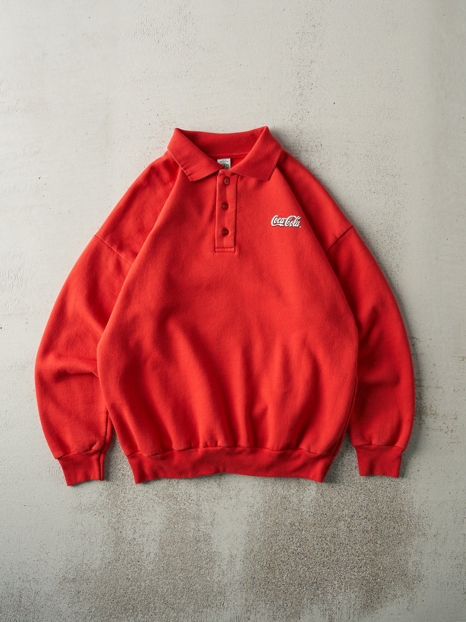 Vintage 90s Red Coca Cola Quarter Button Crewneck (L)