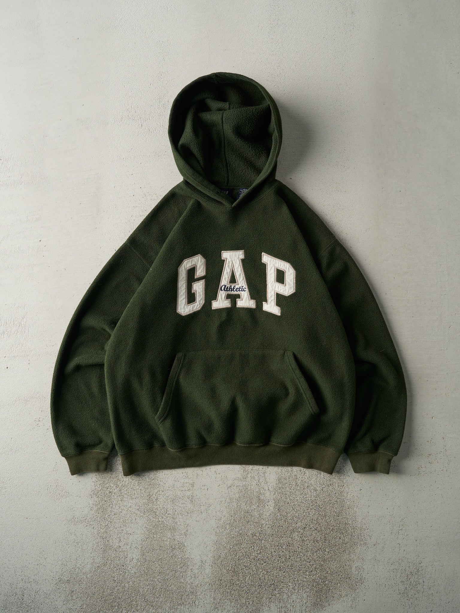 Vintage Y2K Forest Green Gap Fleece Hoodie (L)