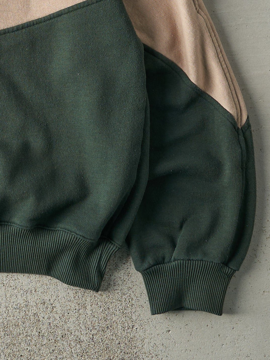 Vintage 80s Forest Green & Beige Expressions Globe Boxy Double Neck Sweater (M/L)