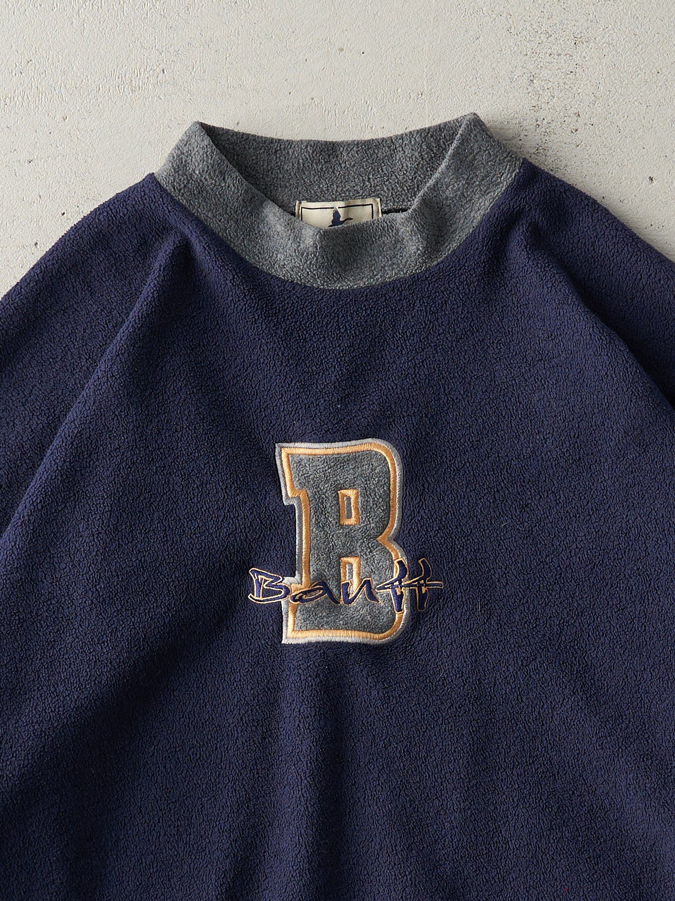 Vintage 90s Navy Blue Banff Boxy Fleece Sweater (XL)