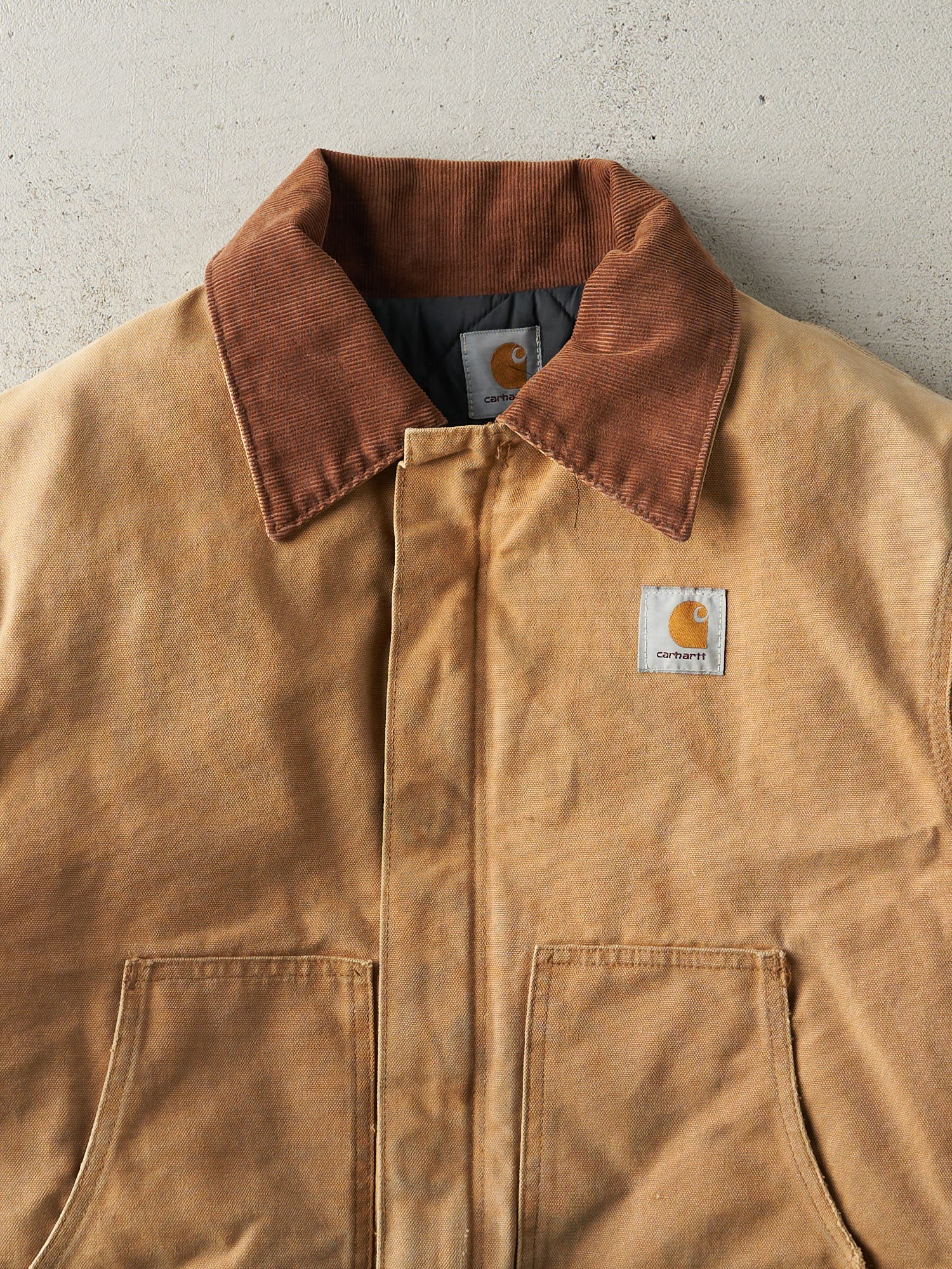 Vintage Y2K Beige Carhartt L Pocket Workwear Jacket (L)