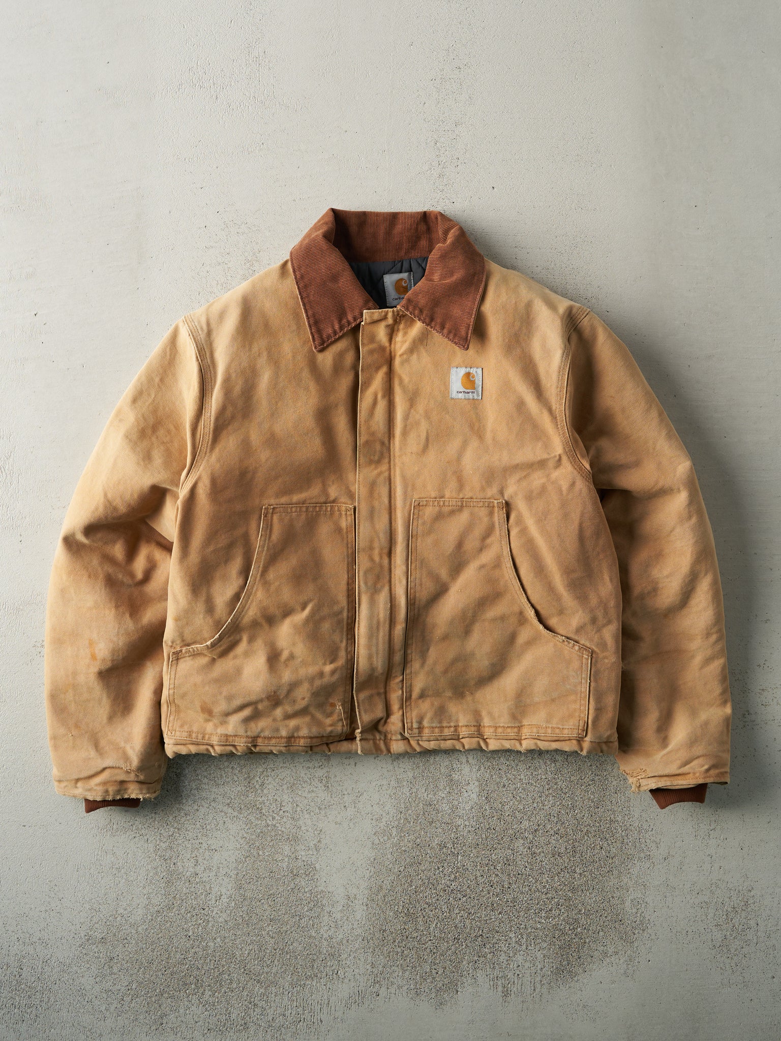 Vintage Y2K Beige Carhartt L Pocket Workwear Jacket (L)