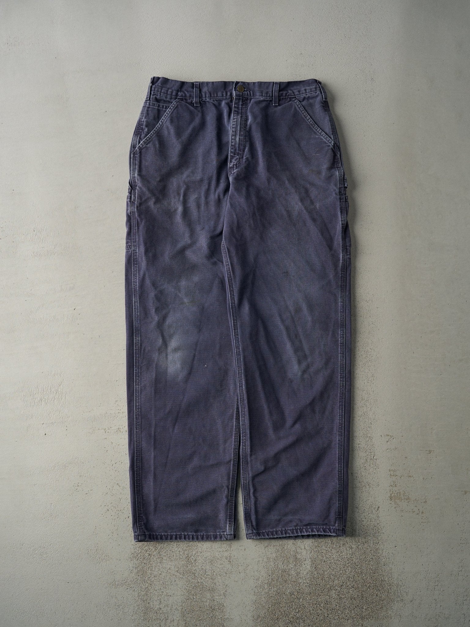 Vintage Y2K Washed Navy Dungaree Fit Carhartt Carpenter Pants (33x33.5)