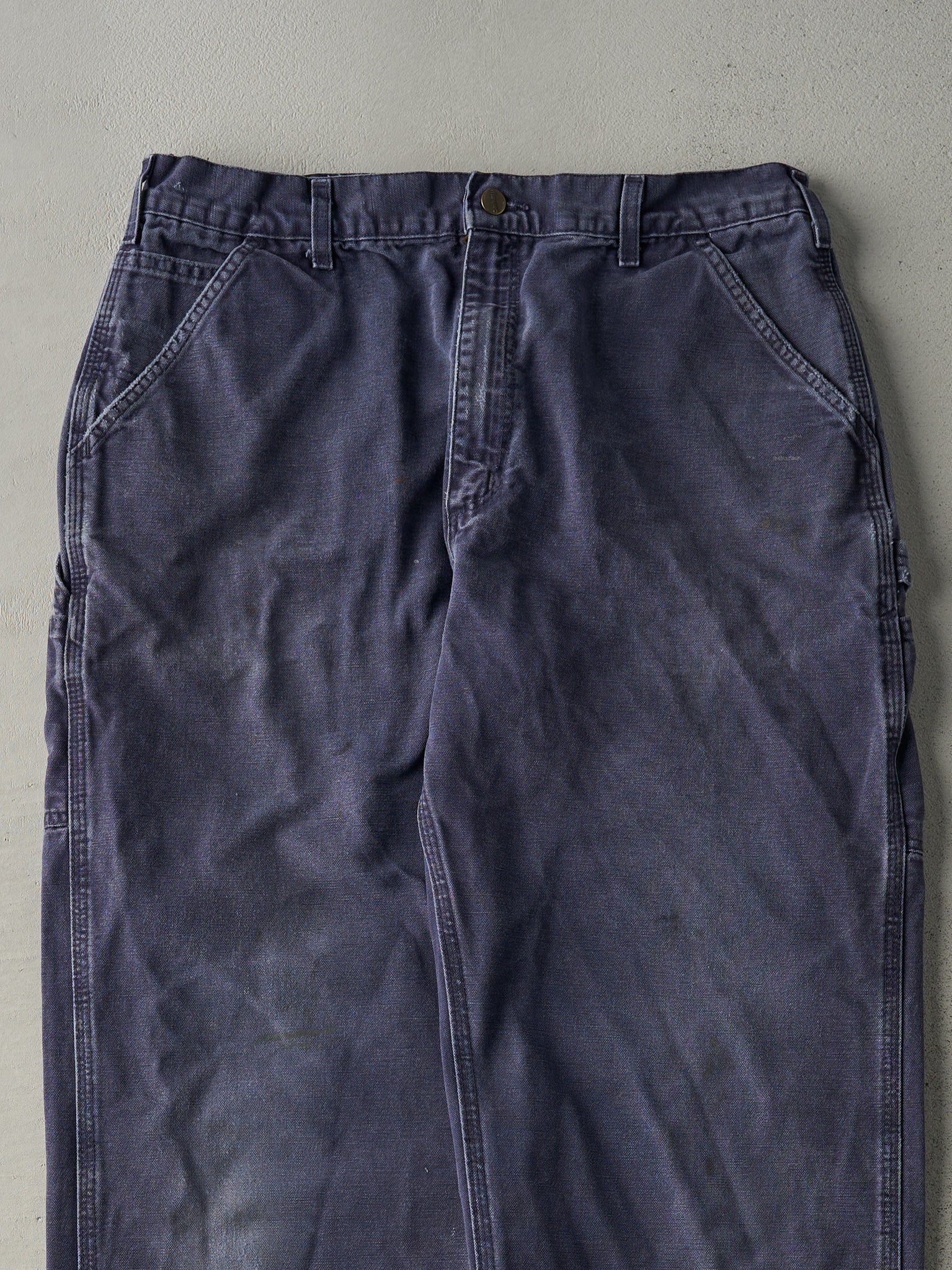 Vintage Y2K Washed Navy Dungaree Fit Carhartt Carpenter Pants (33x33.5)