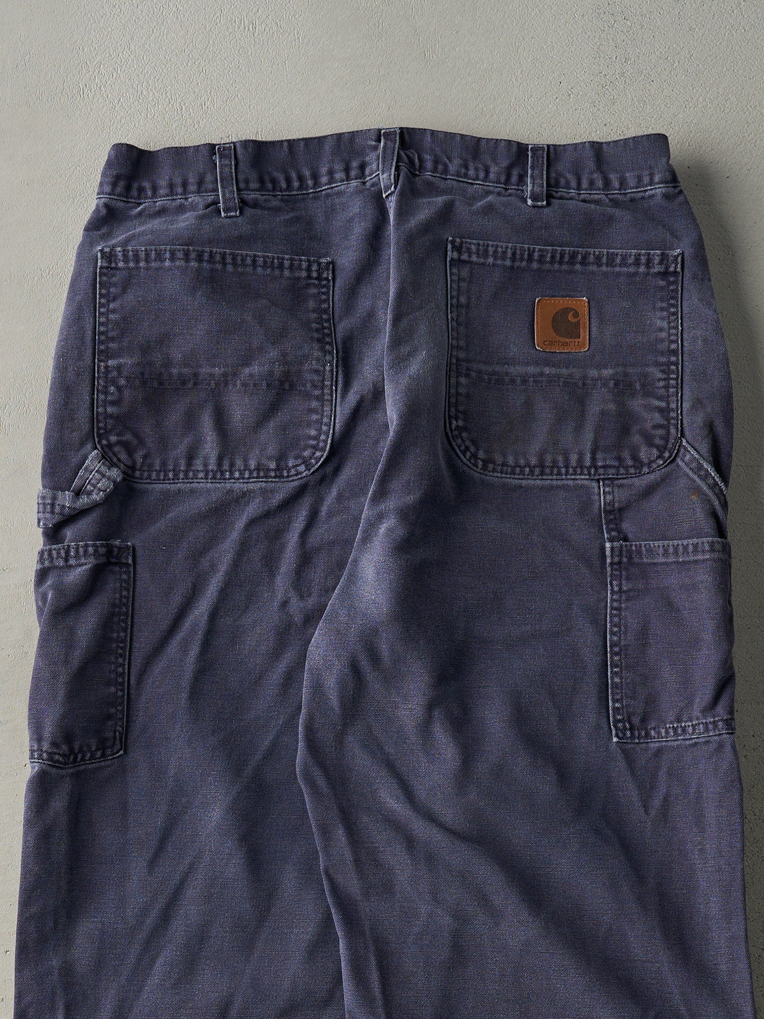 Vintage Y2K Washed Navy Dungaree Fit Carhartt Carpenter Pants (33x33.5)