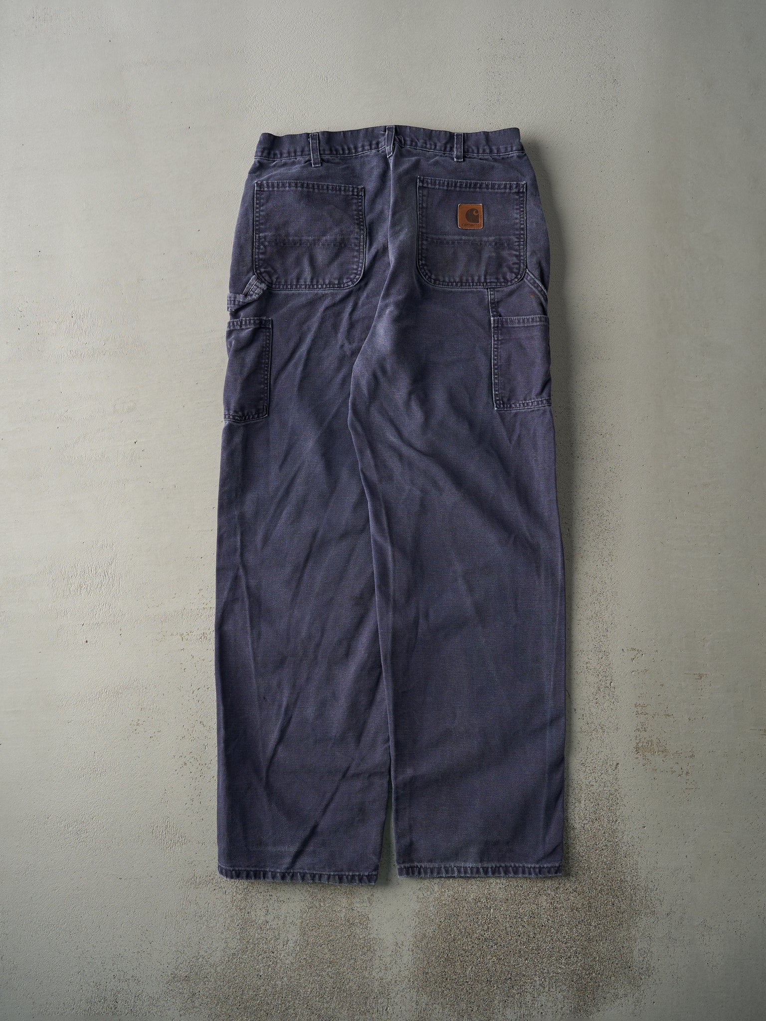 Vintage Y2K Washed Navy Dungaree Fit Carhartt Carpenter Pants (33x33.5)