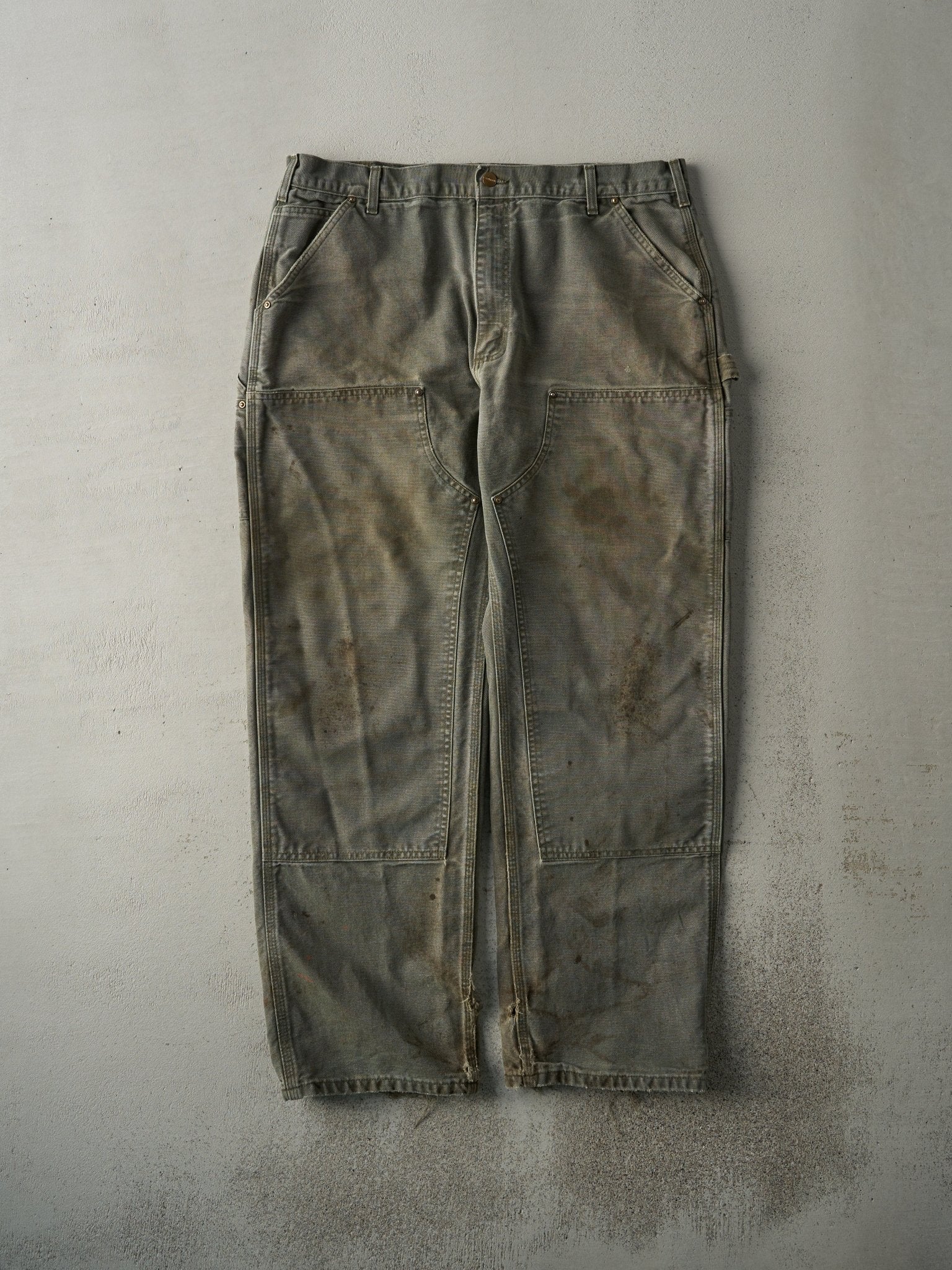 Vintage Y2K Green Carhartt Double Knee Carpenter Pants (38x31)