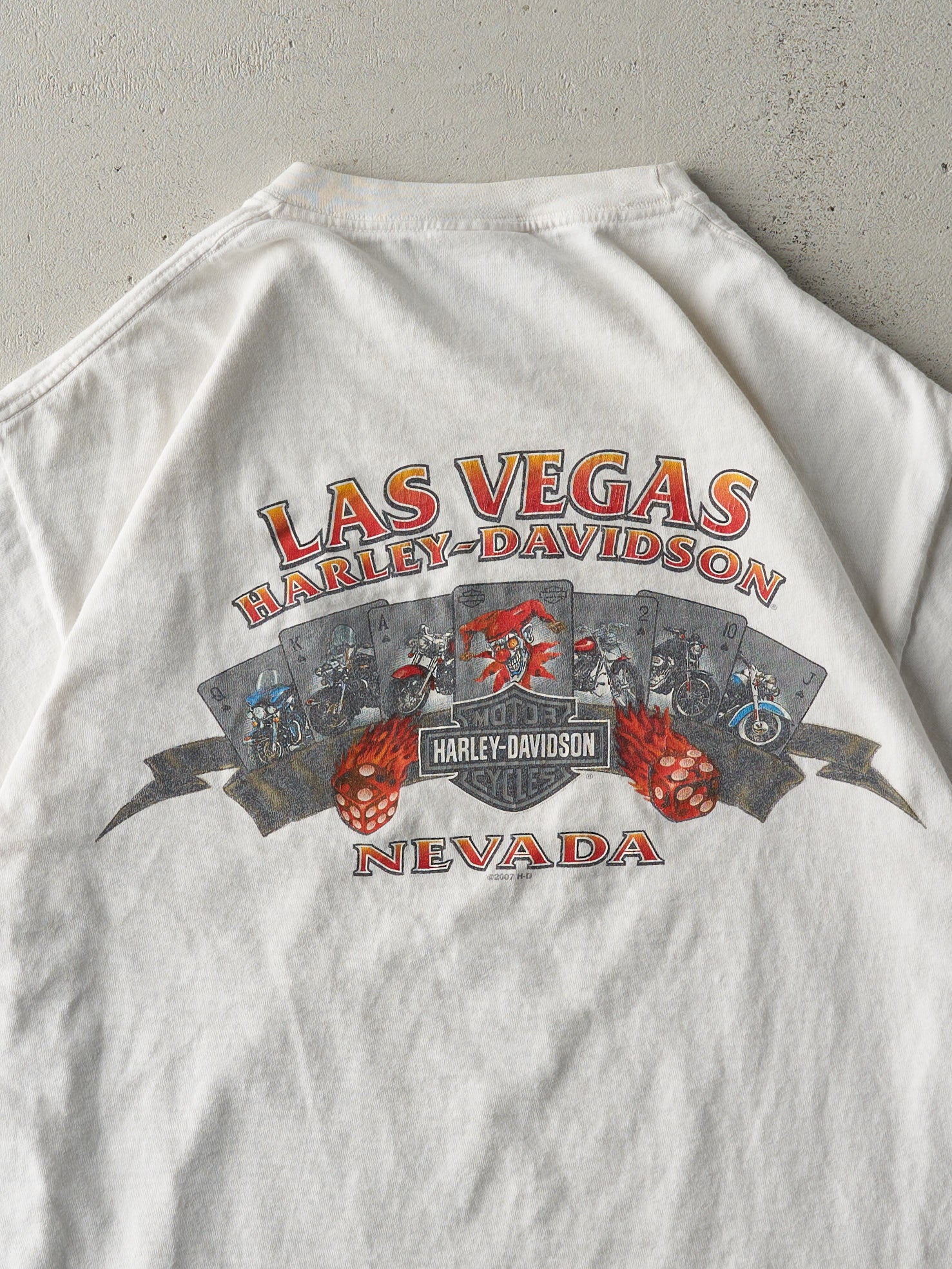 Vintage 09' White Las Vegas, Nevada Harley Davidson Pocket Tee (M)