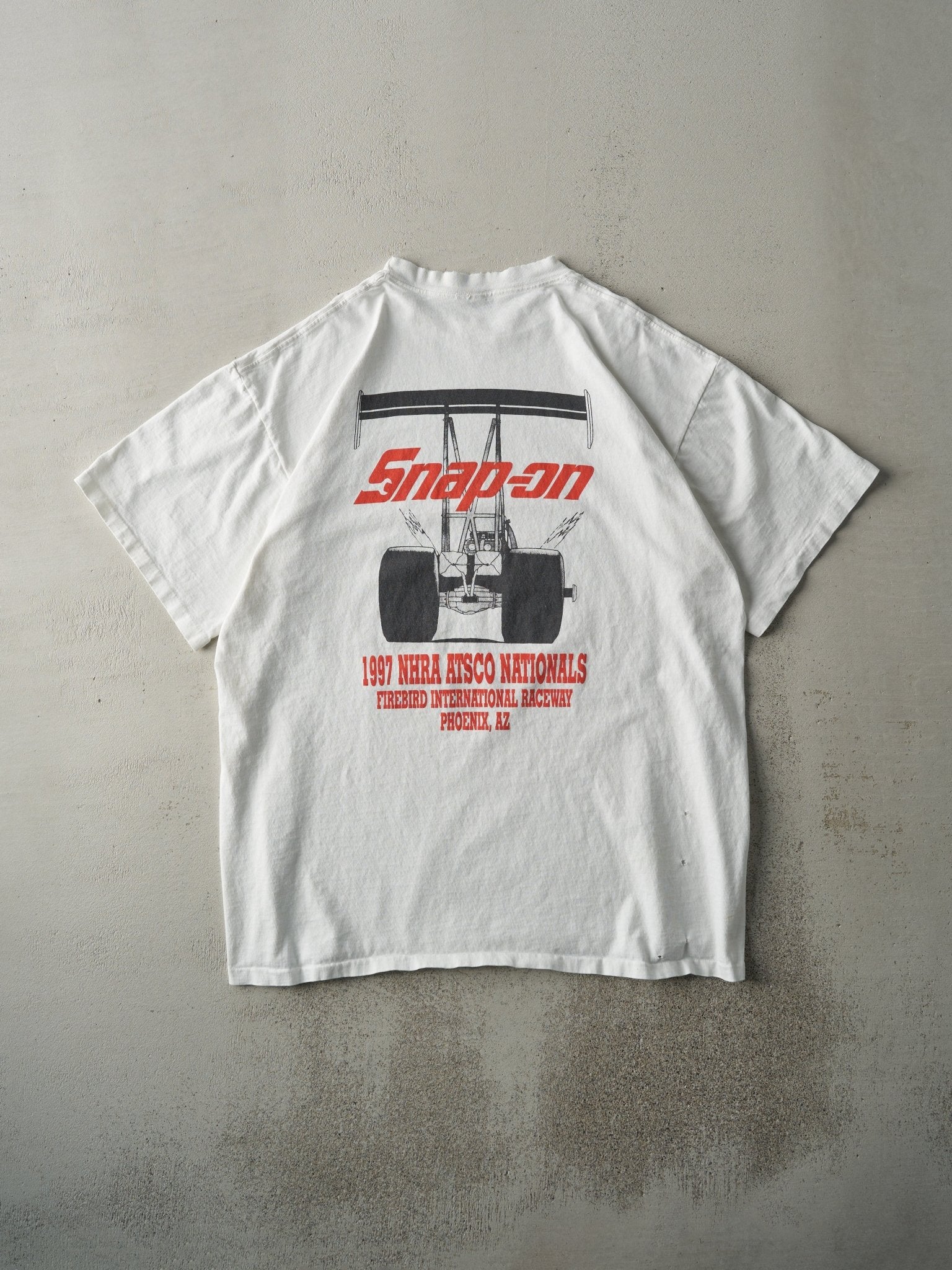 Vintage 97' White Snap-On Doug Herbert Racing Single Stitch Tee (L/XL)