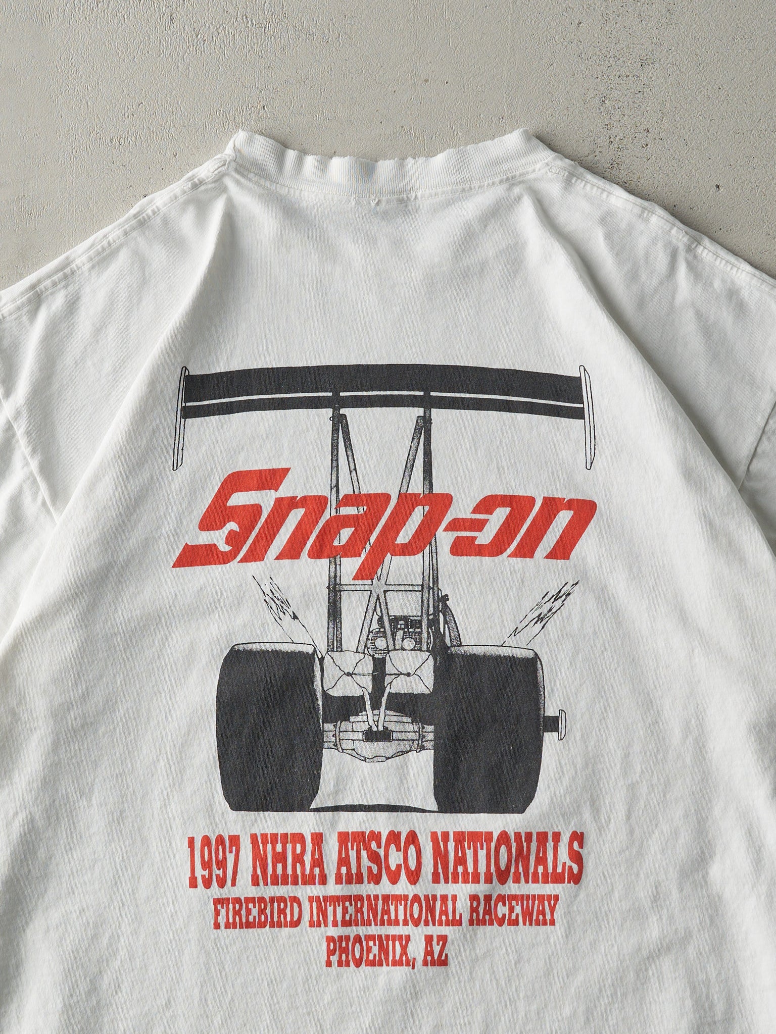 Vintage 97' White Snap-On Doug Herbert Racing Single Stitch Tee (L/XL)