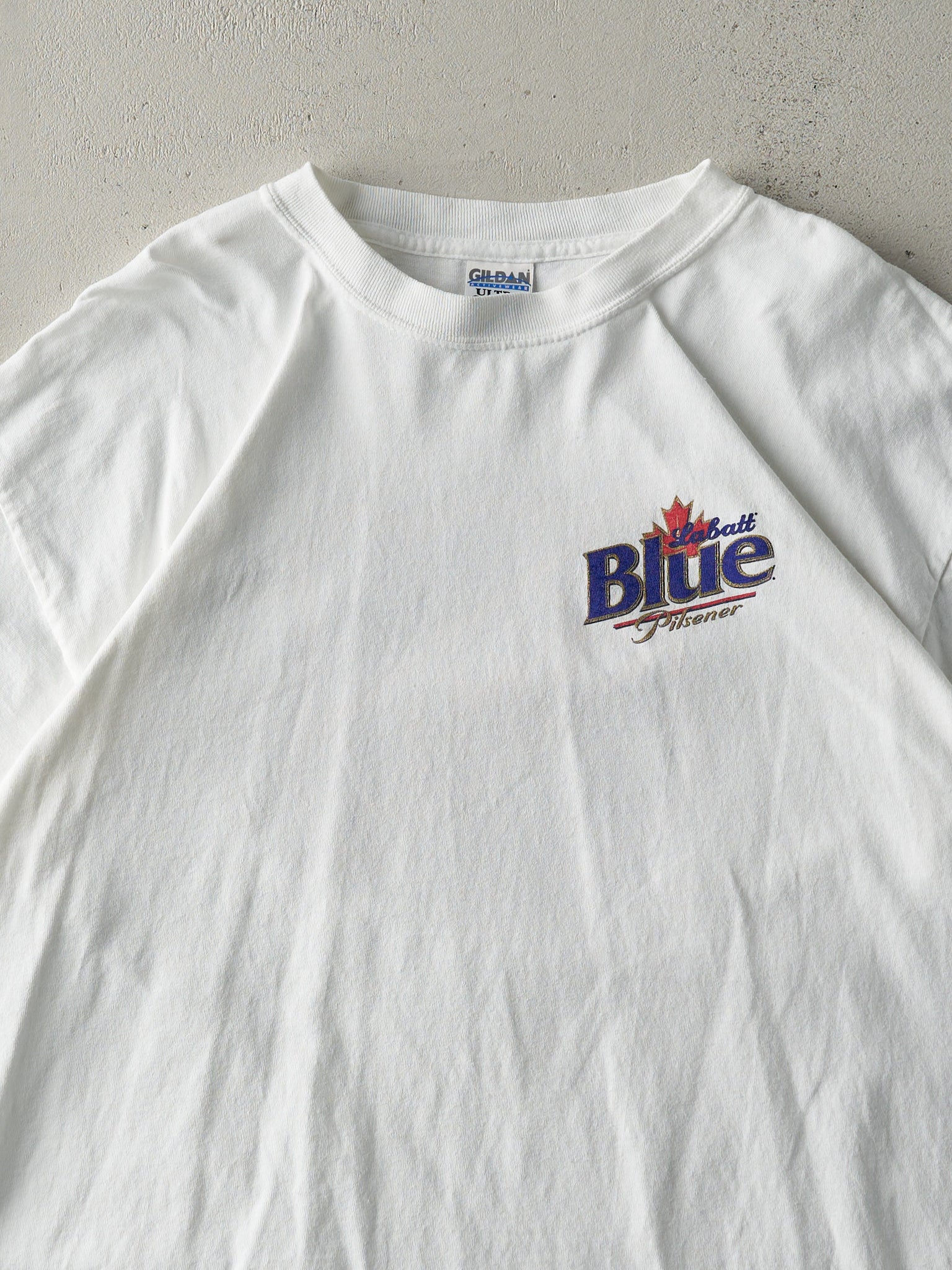 Vintage Y2K White Labatt Blue x NHL Logo Tee (M/L)