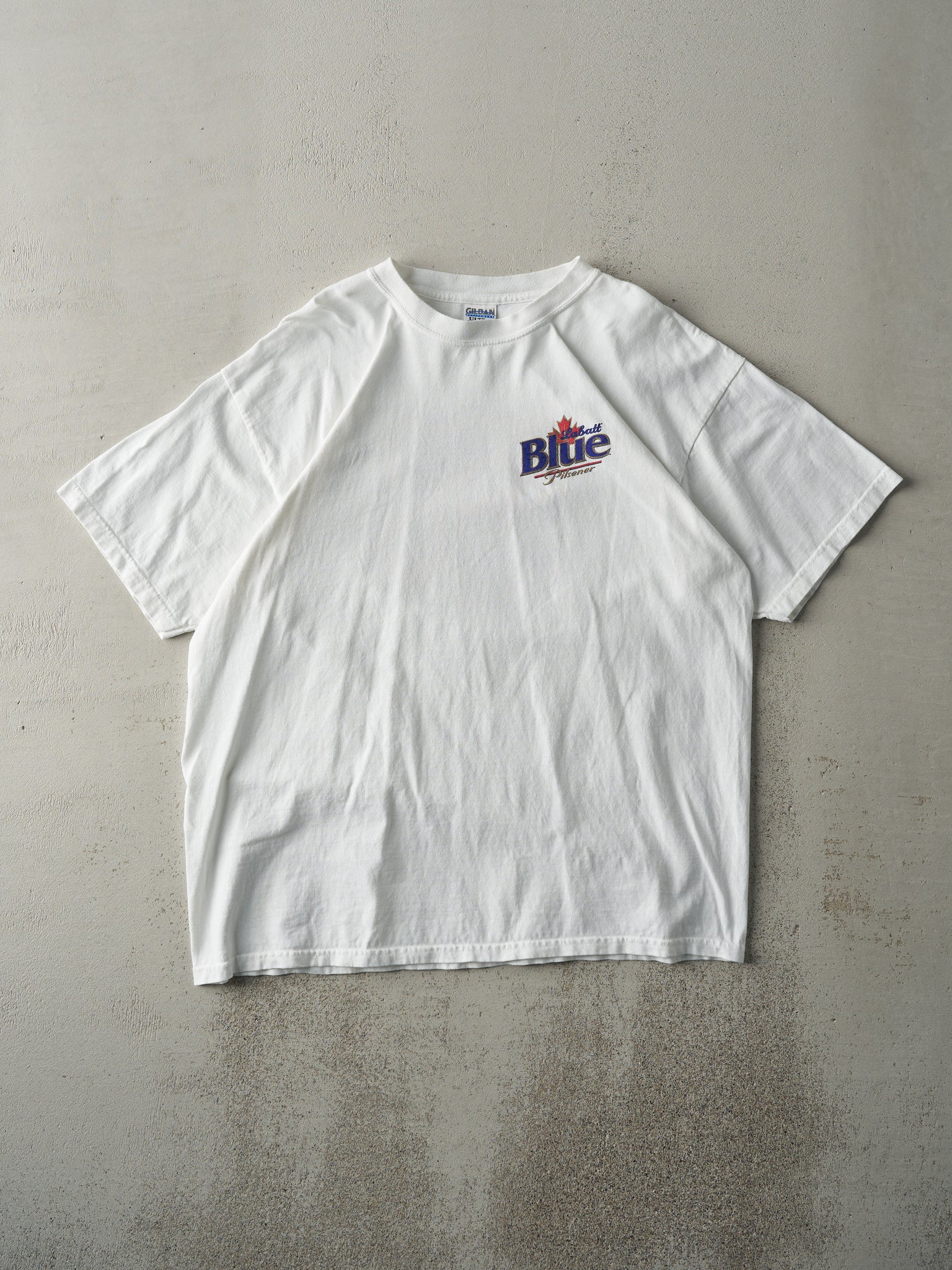 Vintage Y2K White Labatt Blue x NHL Logo Tee (M/L)