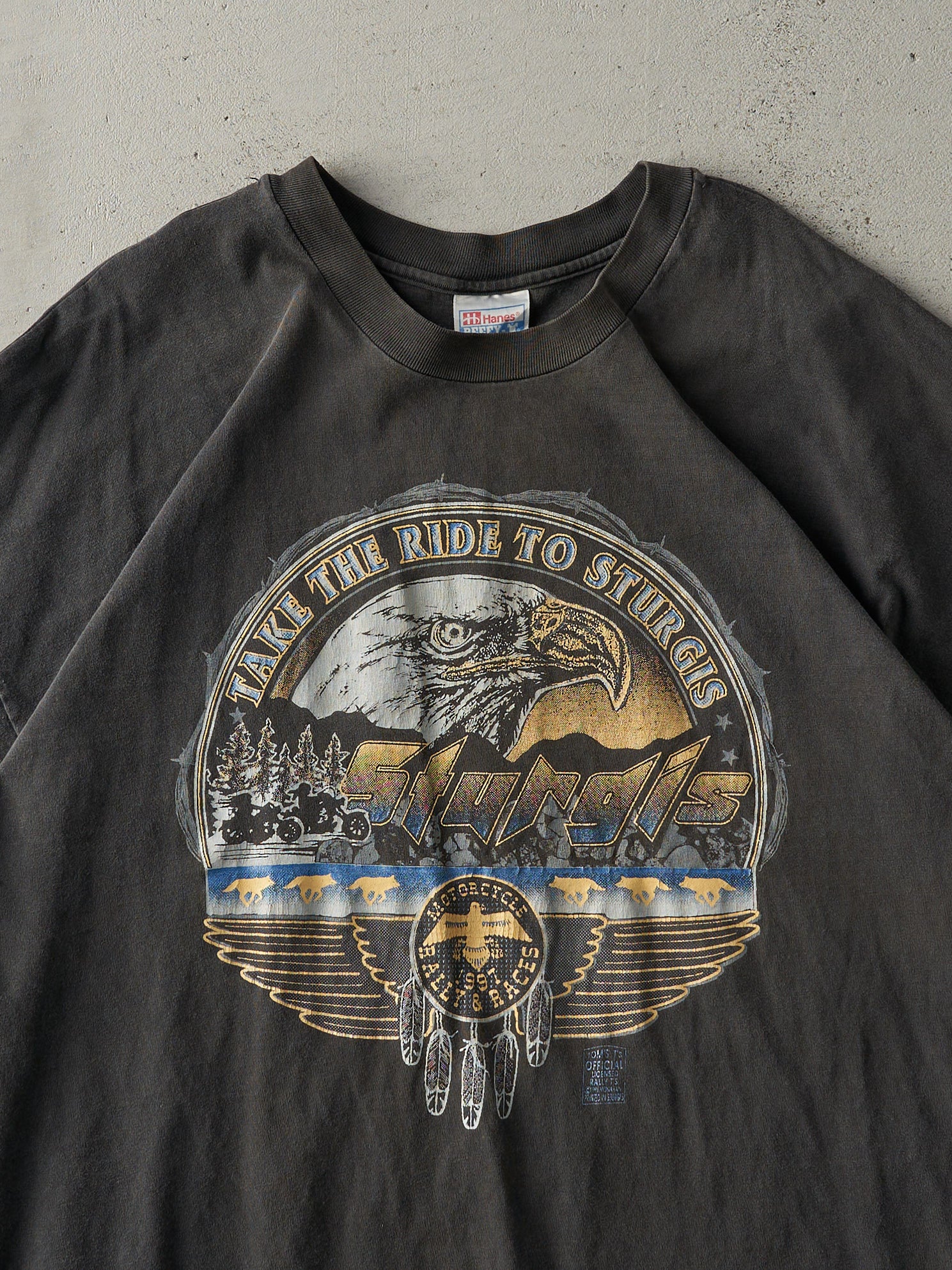 Vintage 97' Faded Black Sturgis Black Hills Motorcycle Rally (XXL)