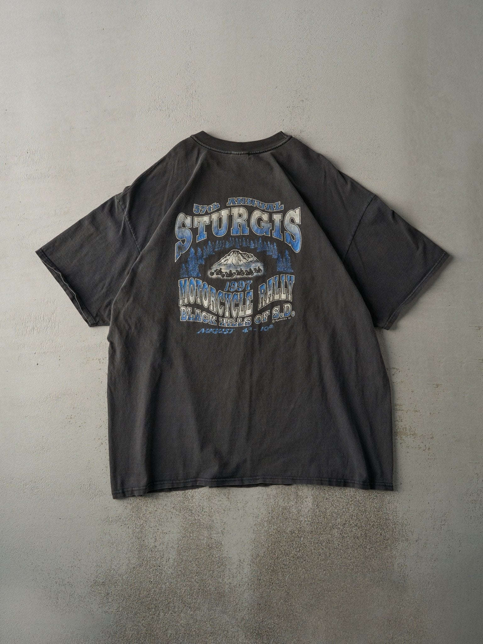 Vintage 97' Faded Black Sturgis Black Hills Motorcycle Rally (XXL)