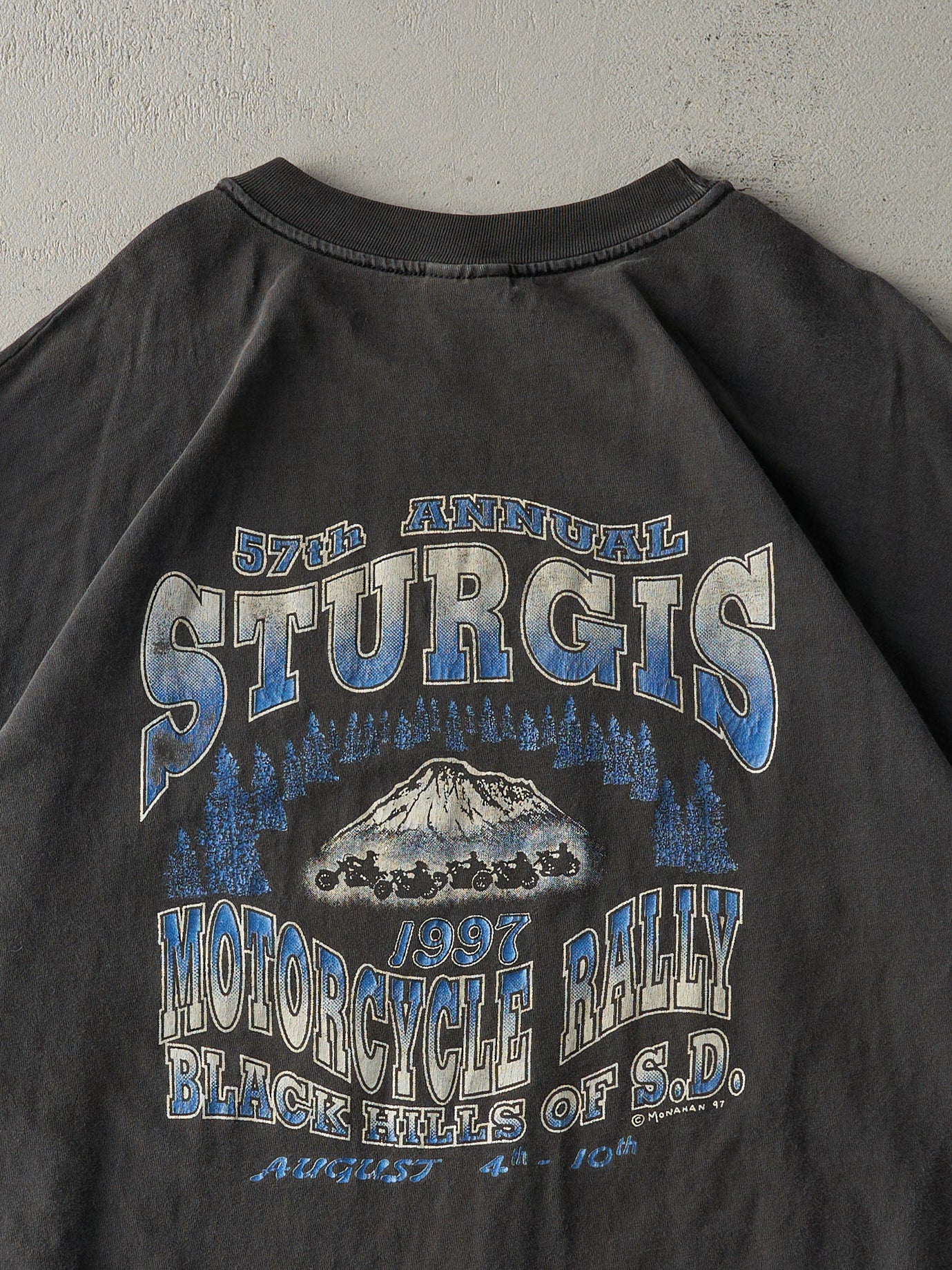 Vintage 97' Faded Black Sturgis Black Hills Motorcycle Rally (XXL)