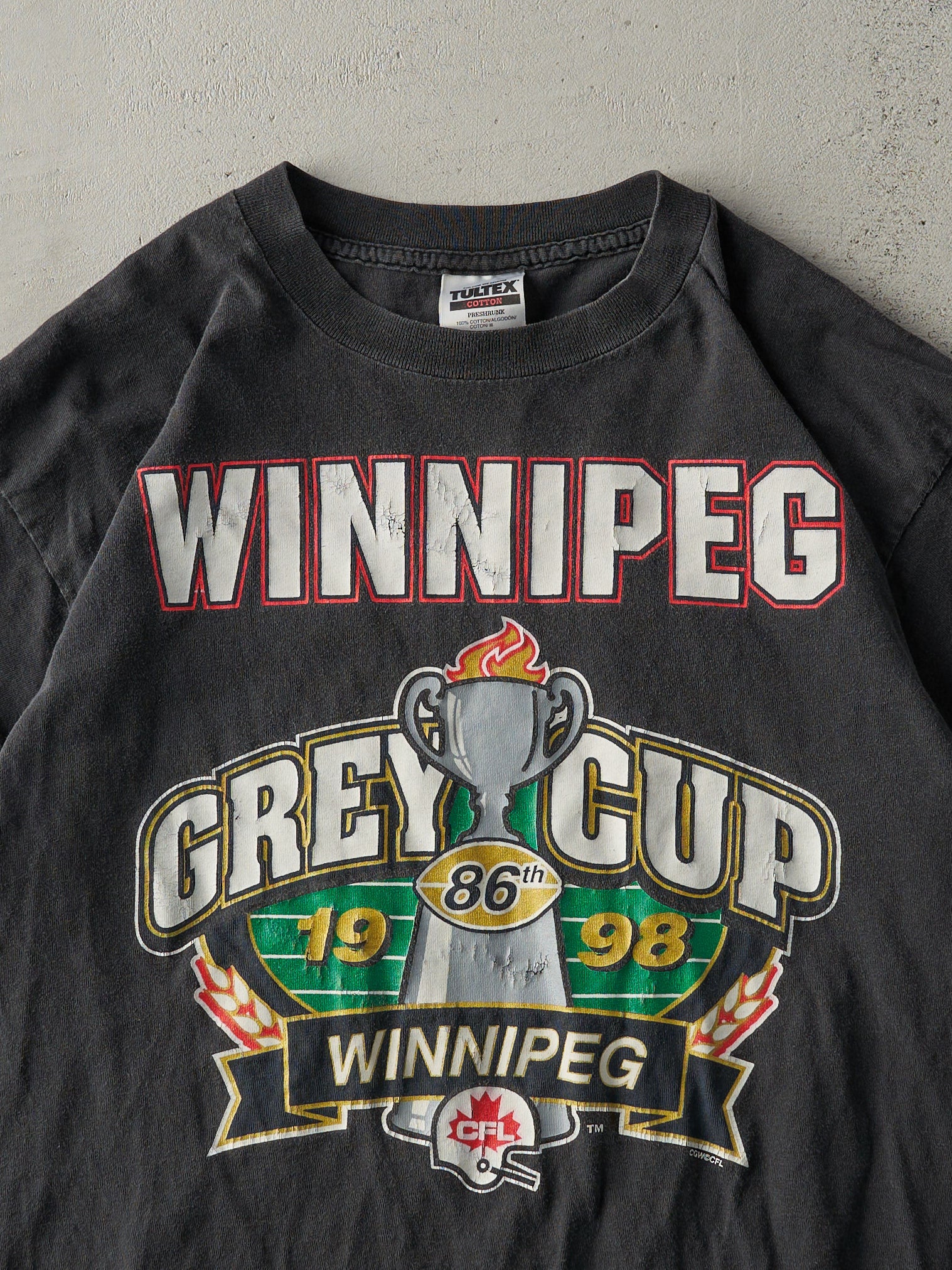 Vintage 98' Black Winnipeg 86th Grey Cup CFL Tee (M)