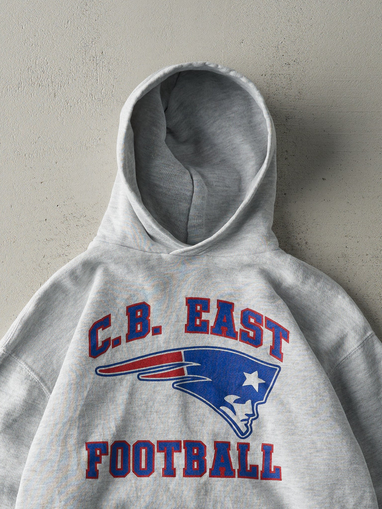 Vintage Y2K Heather Grey C.B. East Football Russell Athletics Hoodie (M)