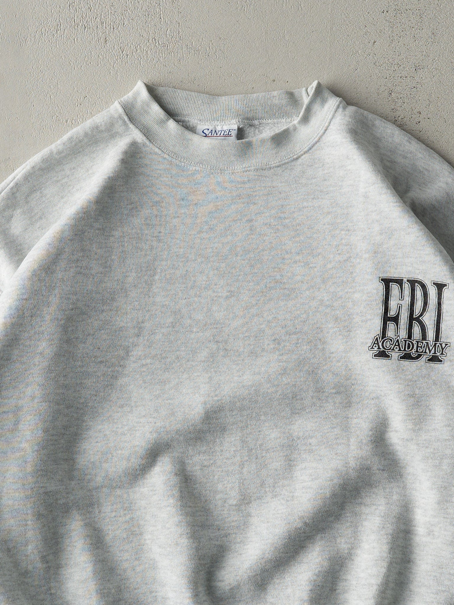 Vintage 90s Heather Grey FBI Academy Boxy Crewneck (L)