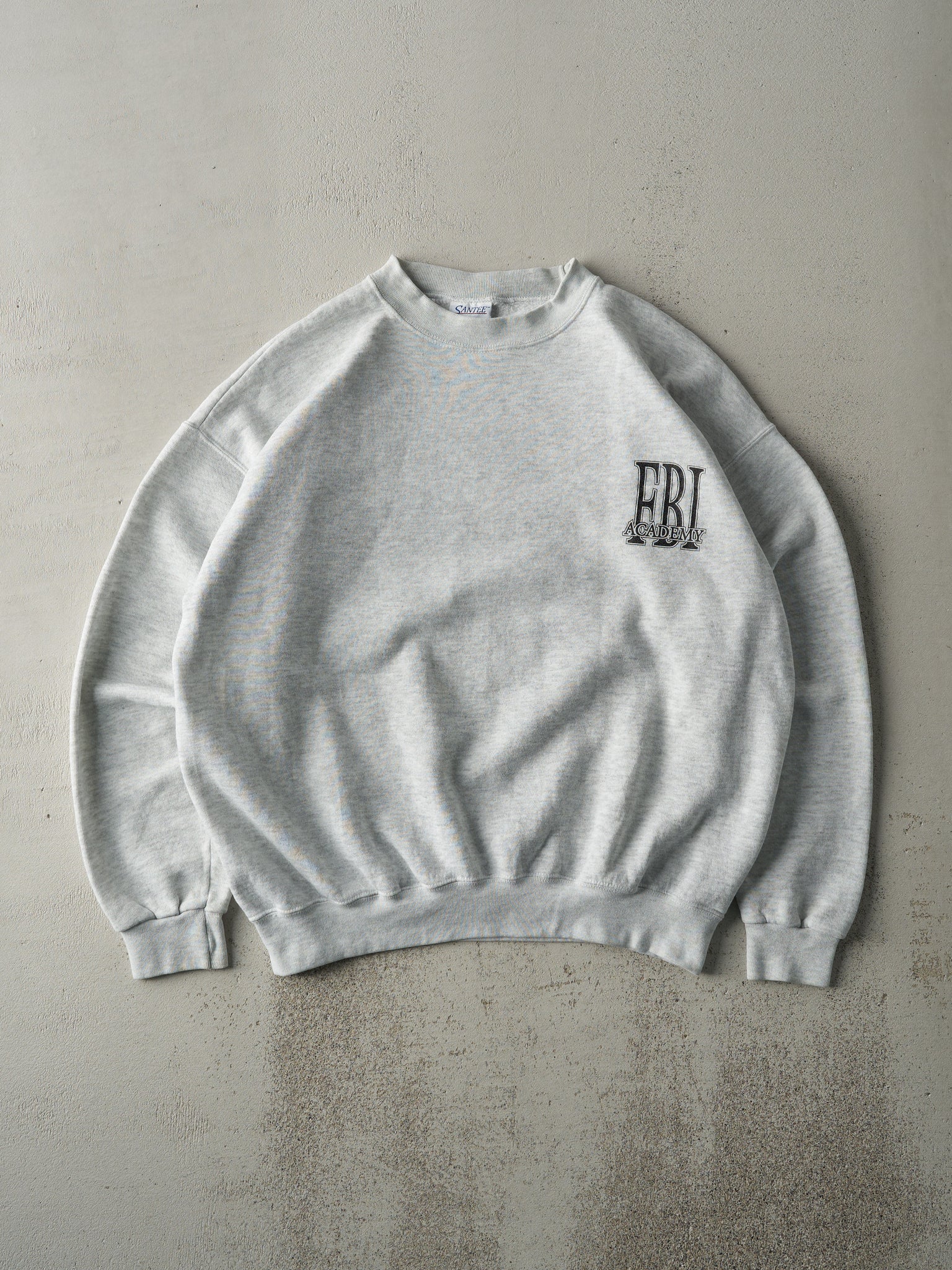 Vintage 90s Heather Grey FBI Academy Boxy Crewneck (L)