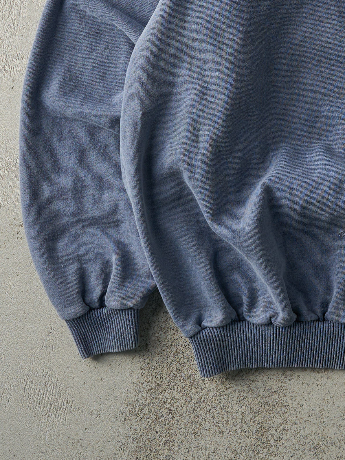 Vintage 90s Washed Blue Embroidered Quarter Zip Sweatshirt (L)