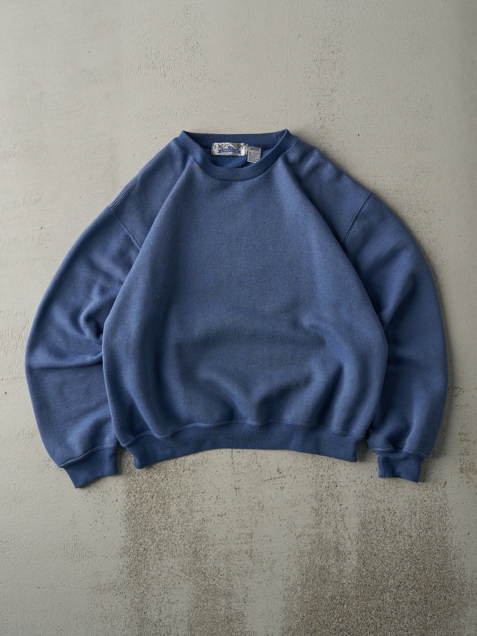 Vintage 90s Slate Blue Blank Boxy Crewneck (M)