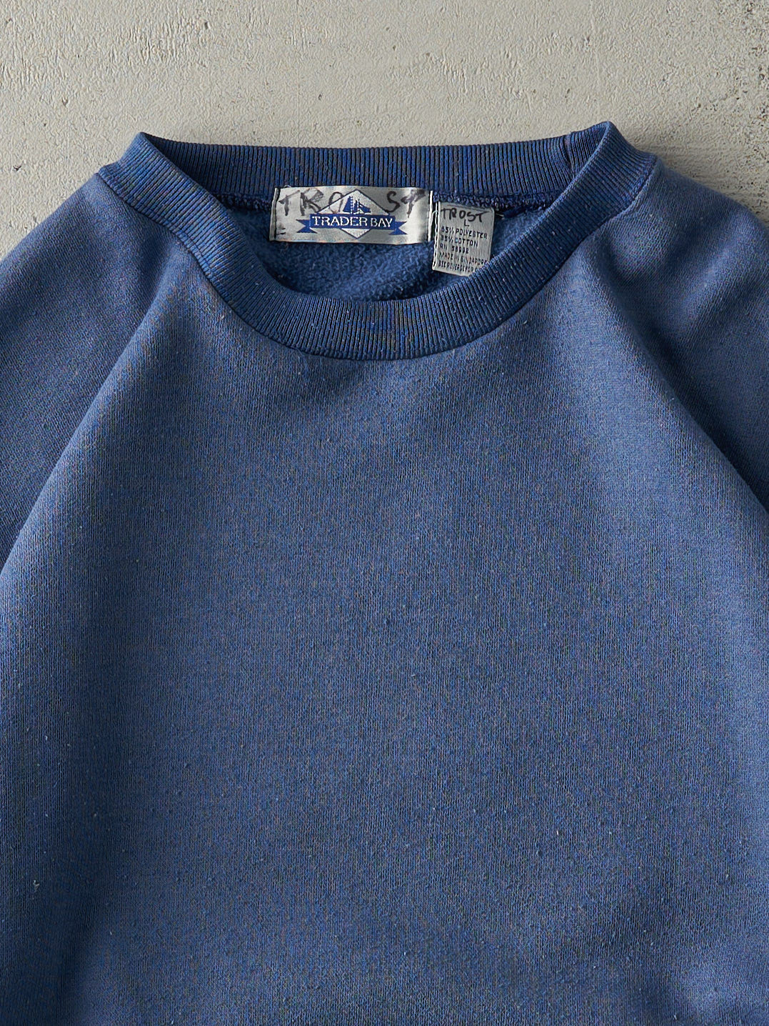 Vintage 90s Slate Blue Blank Boxy Crewneck (M)