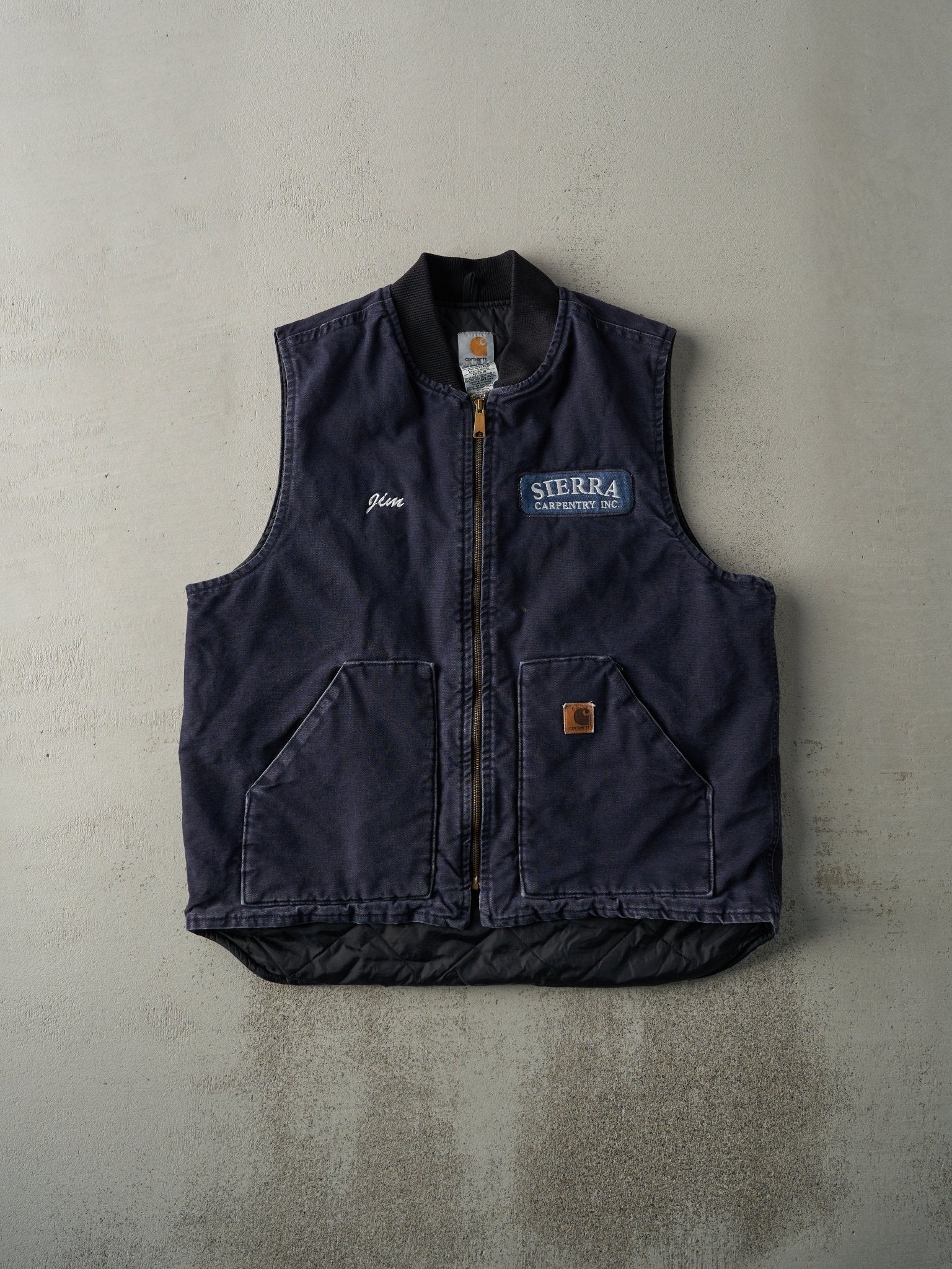 Vintage Y2K Navy Blue Carhartt Embroidered Vest (L)