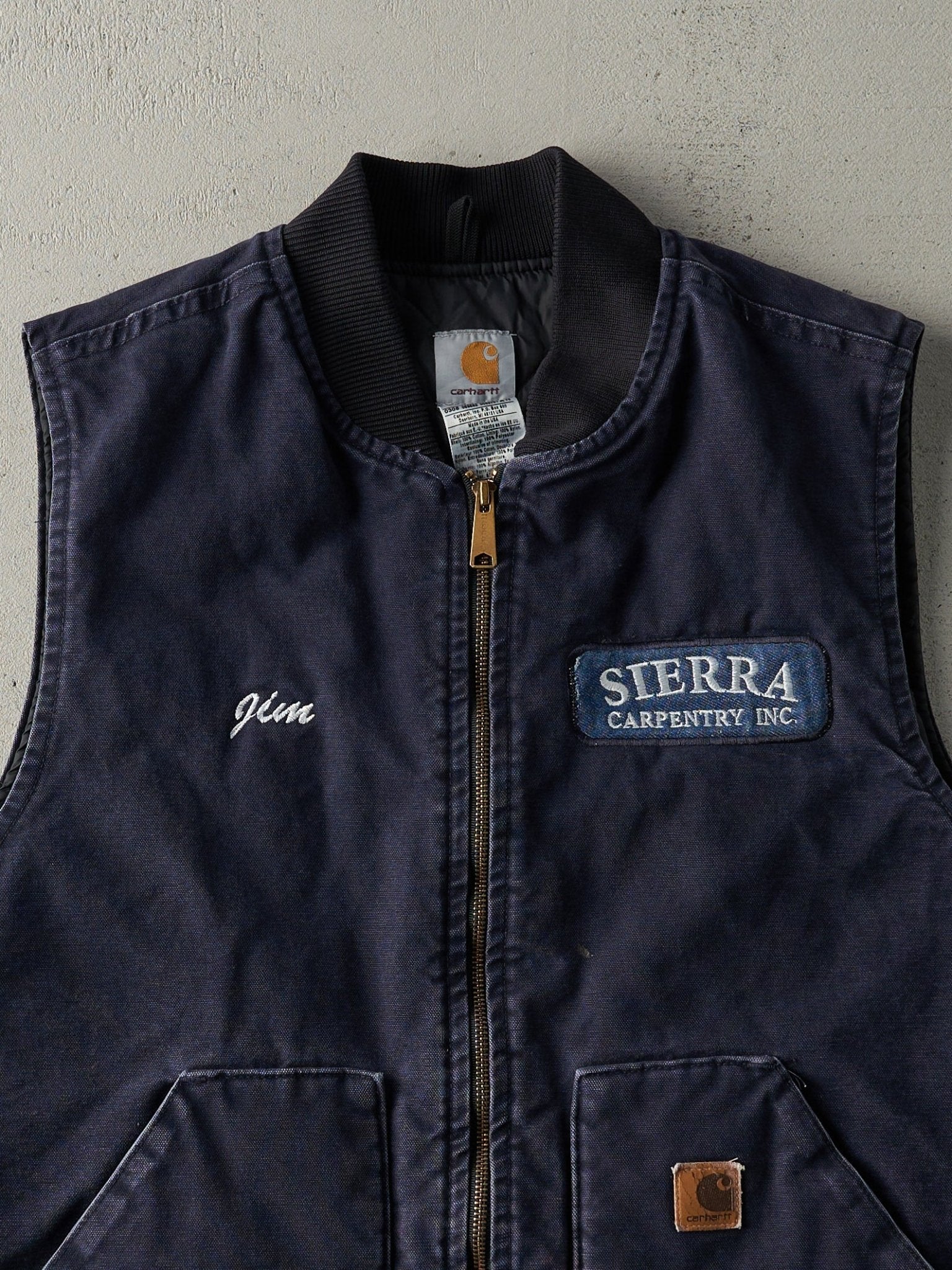Vintage Y2K Navy Blue Carhartt Embroidered Vest (L)