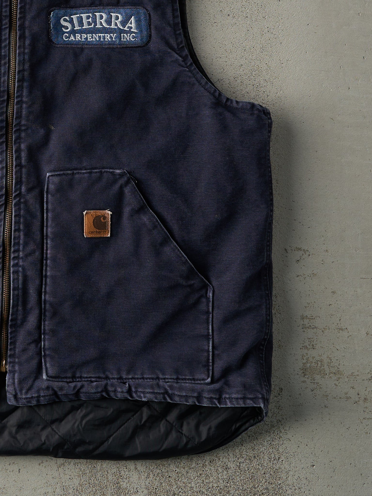 Vintage Y2K Navy Blue Carhartt Embroidered Vest (L)