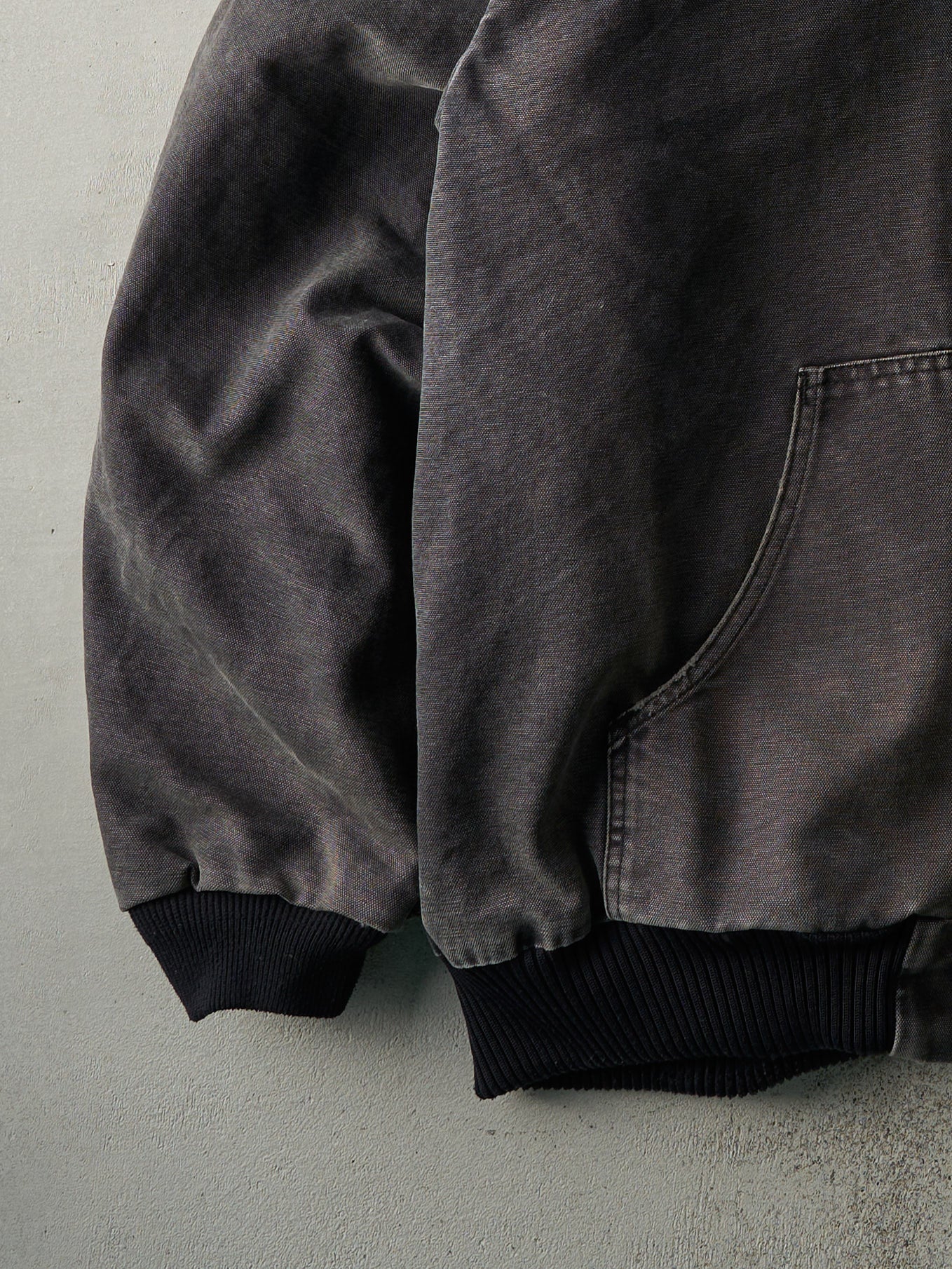 Vintage Y2K Faded Black Carhartt Hooded Work Jacket (XXL)