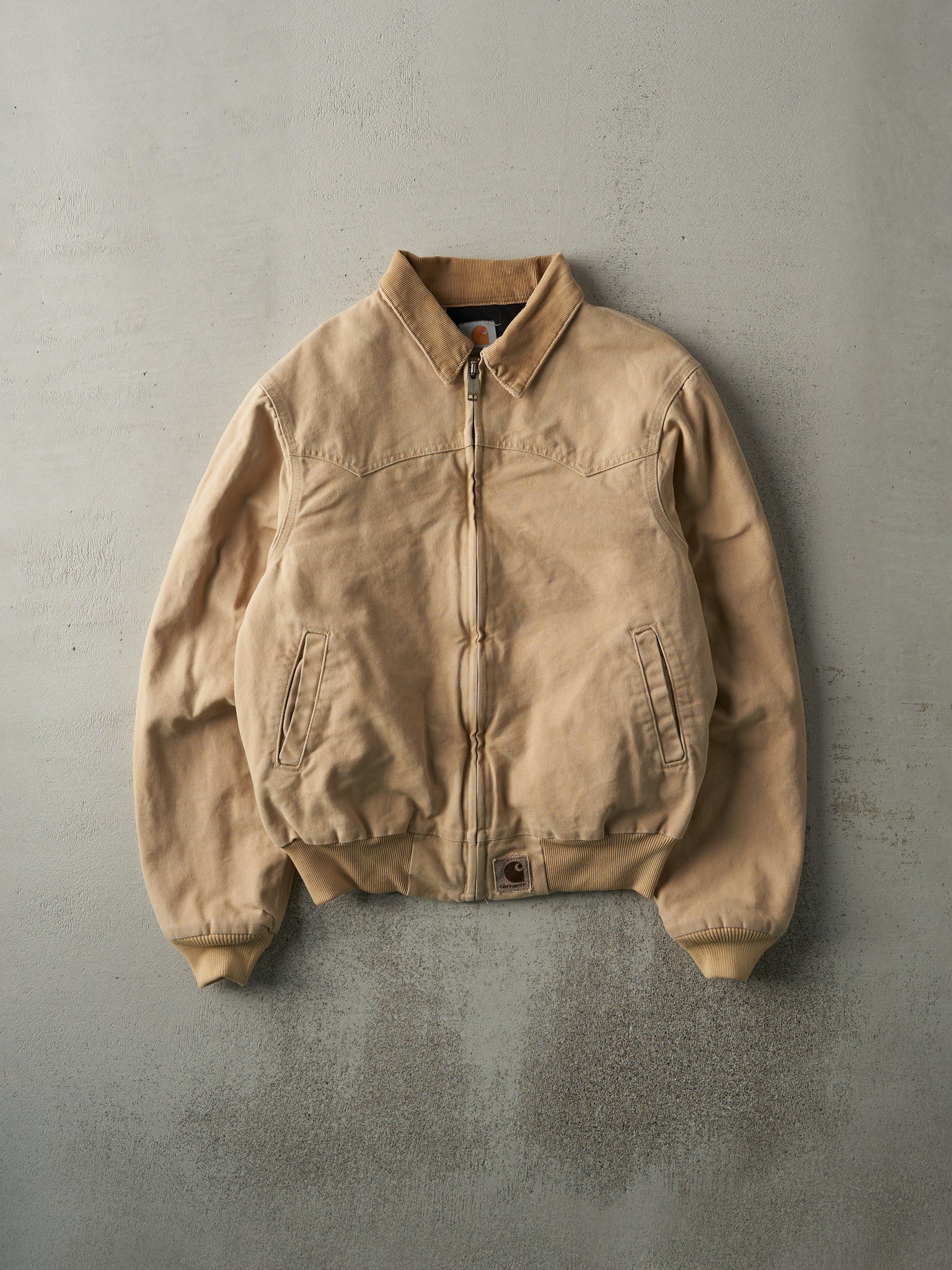 Vintage 90s Beige Carhartt Santa Fe Corduroy Collared Jacket (M)