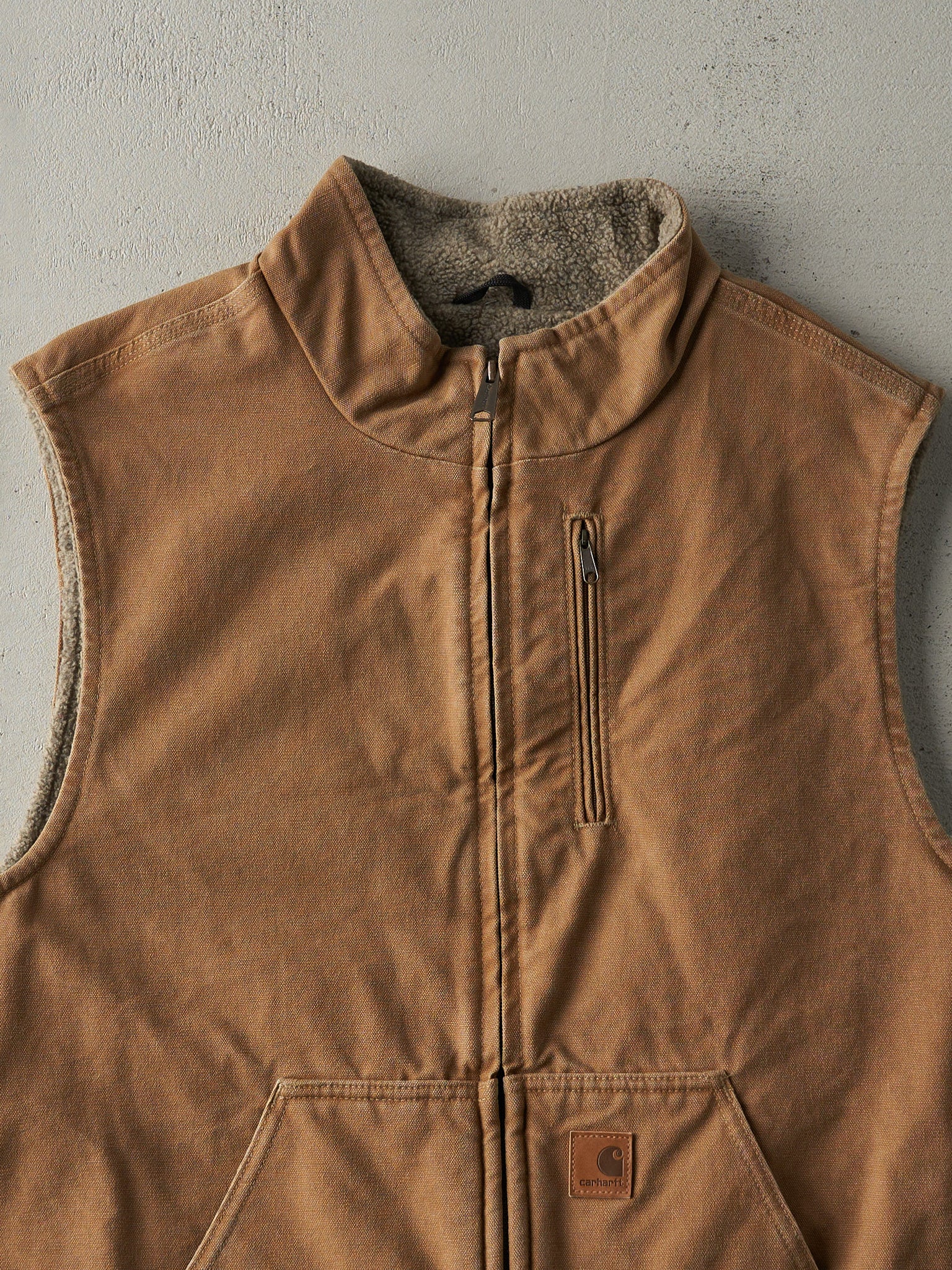 Vintage Y2K Camel Carhartt Sherpa Lined Vest (M/L)