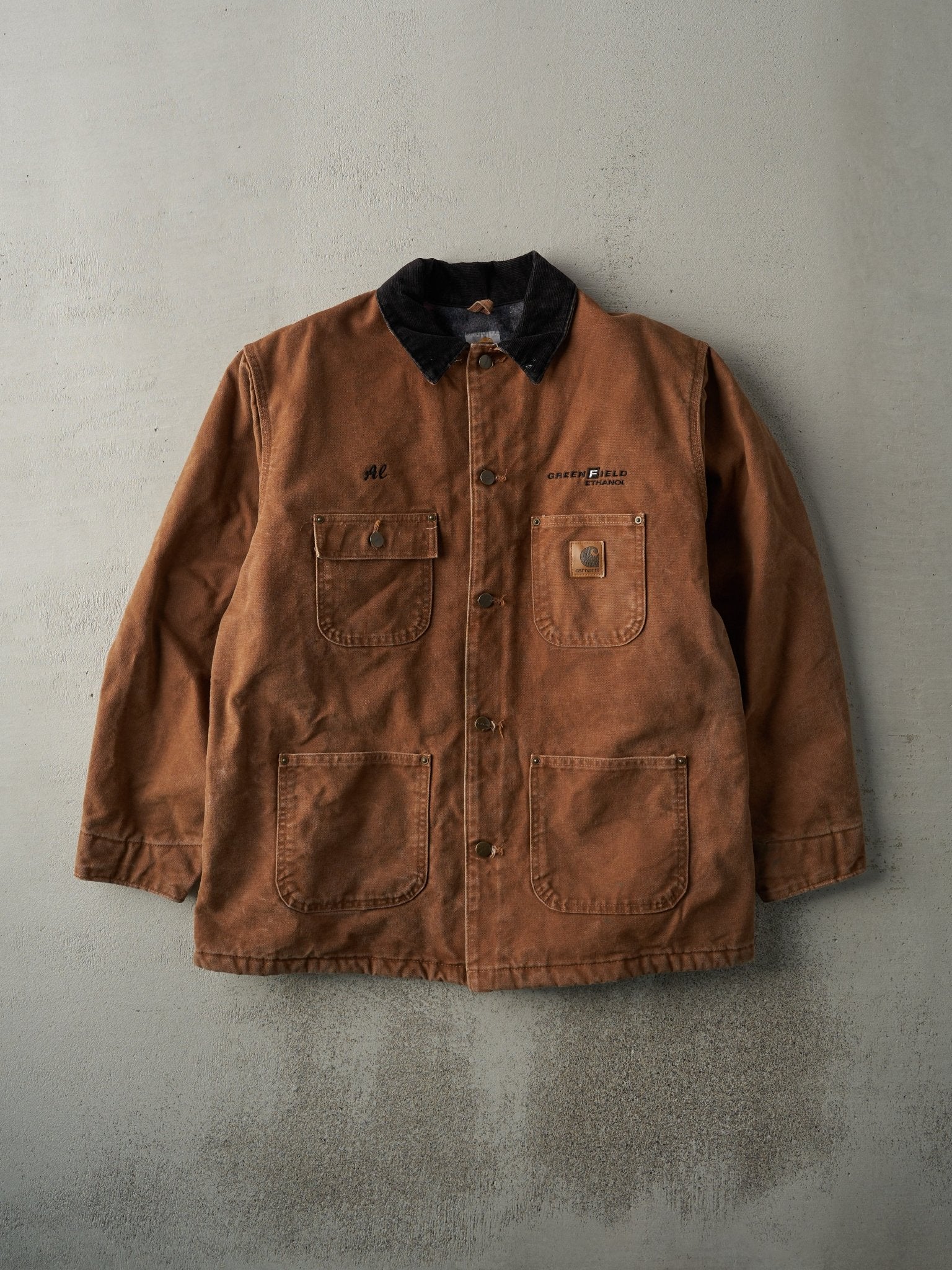 Vintage Y2K Brown Embroidered Carhartt Chore Jacket (L)