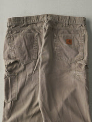 Vintage Y2K Beige Carhartt Light Weight Carpenter Pants (36x27)