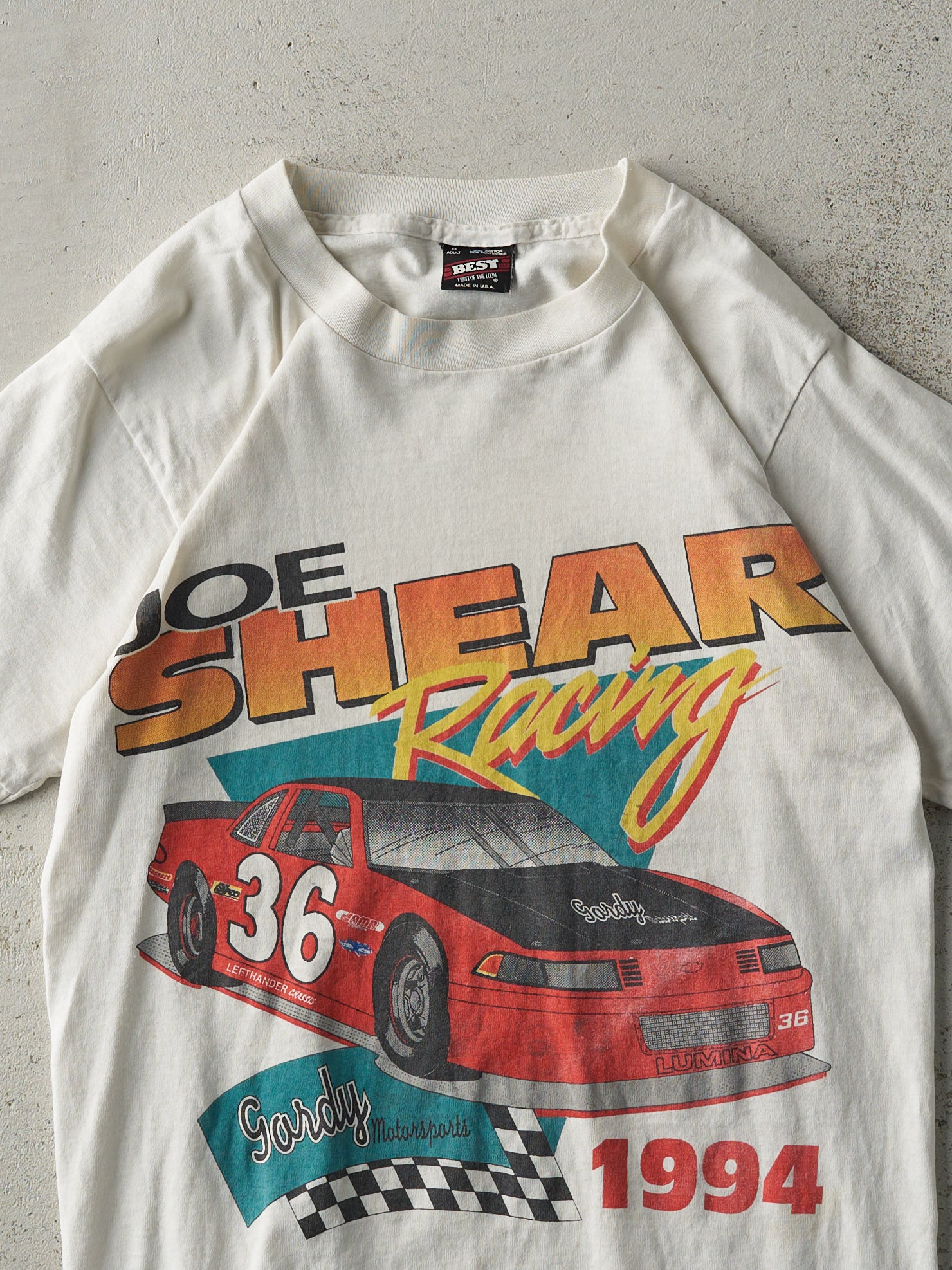 Vintage 94' White Joe Shear Racing Single Stitch Tee (XS)