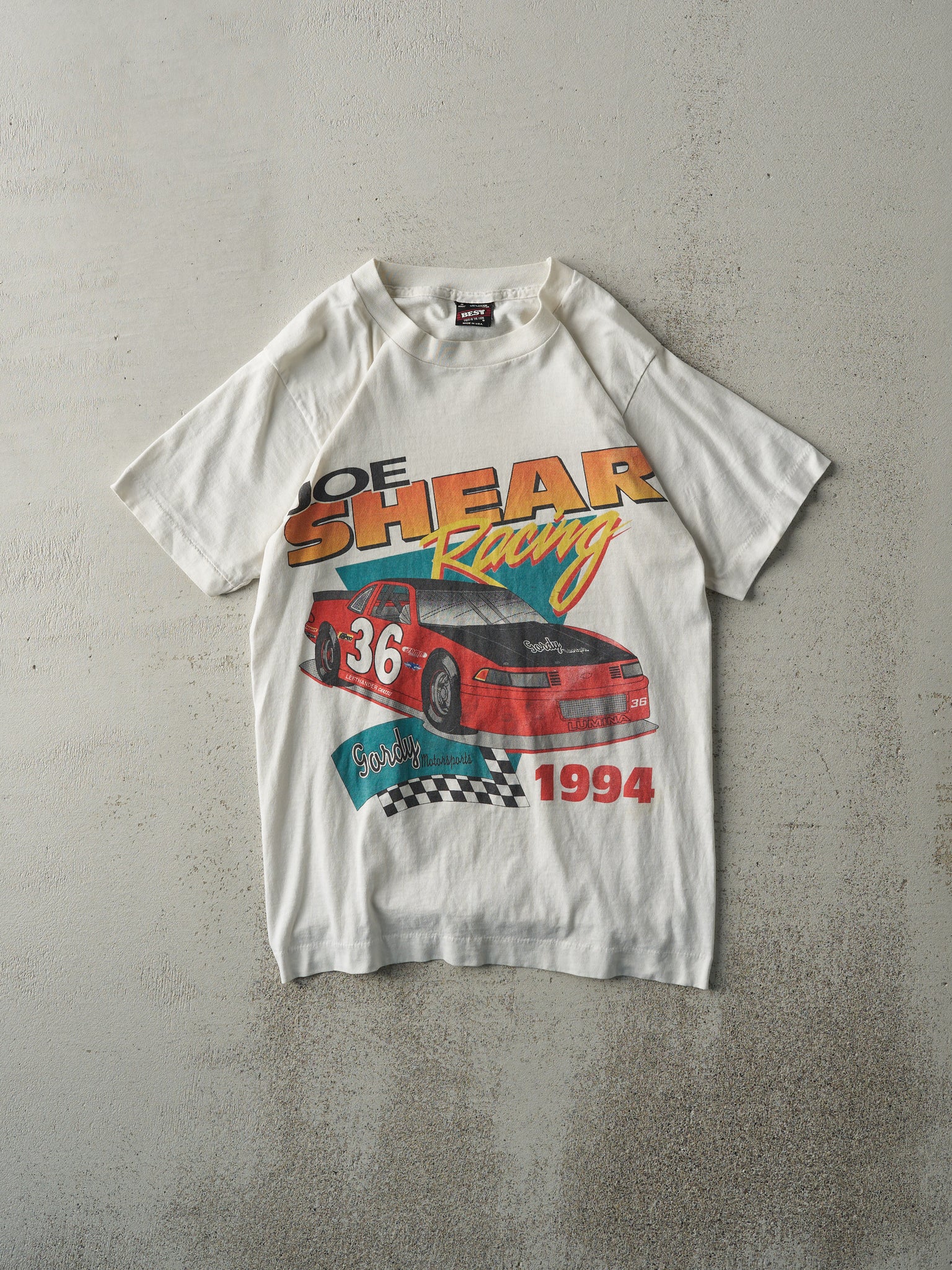 Vintage 94' White Joe Shear Racing Single Stitch Tee (XS)