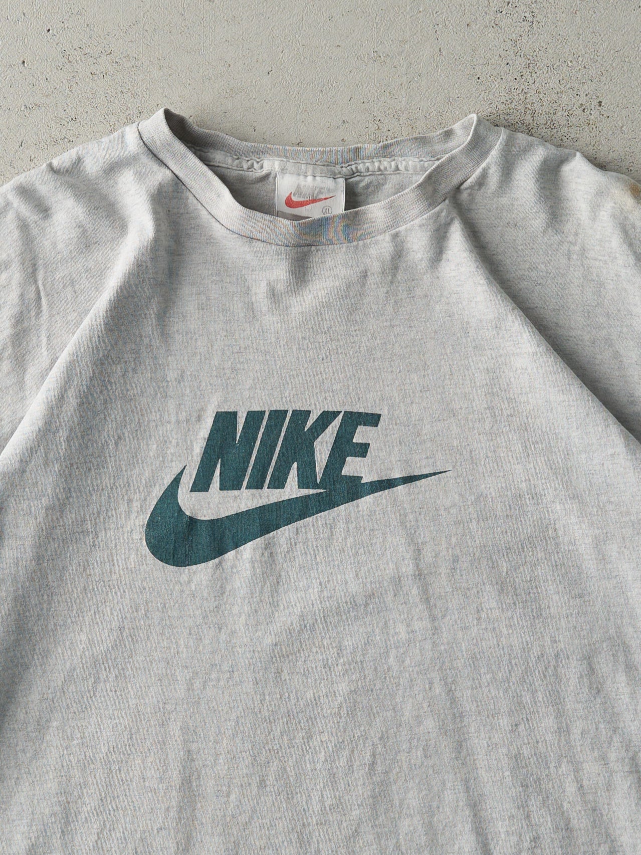 Vintage 90s Heather Grey Nike Logo Tee (L)