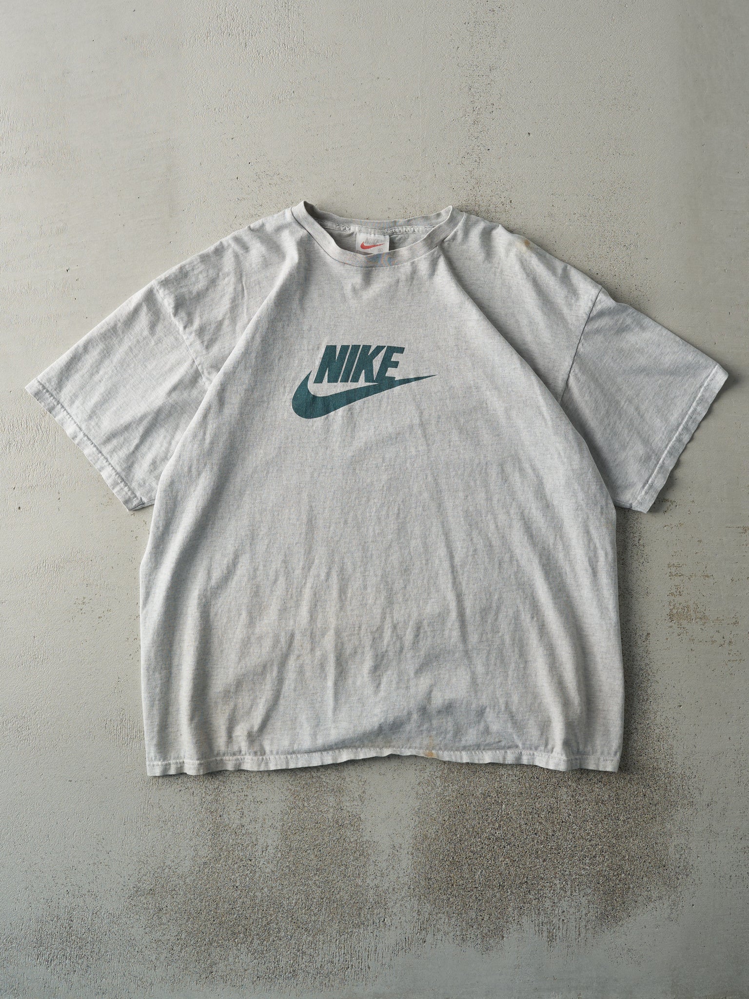 Vintage 90s Heather Grey Nike Logo Tee (L)