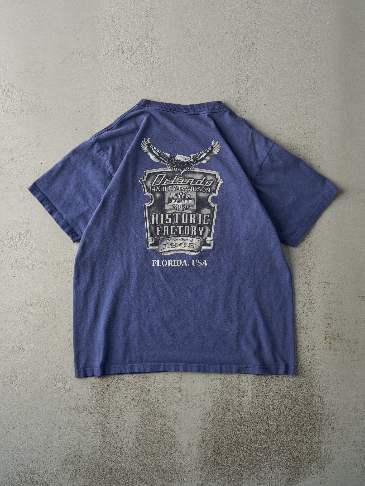 Vintage 06' Royal Blue Orlando Florida Harley Davidson Tee (M)