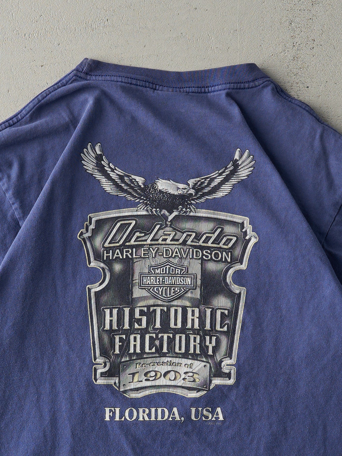 Vintage 06' Royal Blue Orlando Florida Harley Davidson Tee (M)