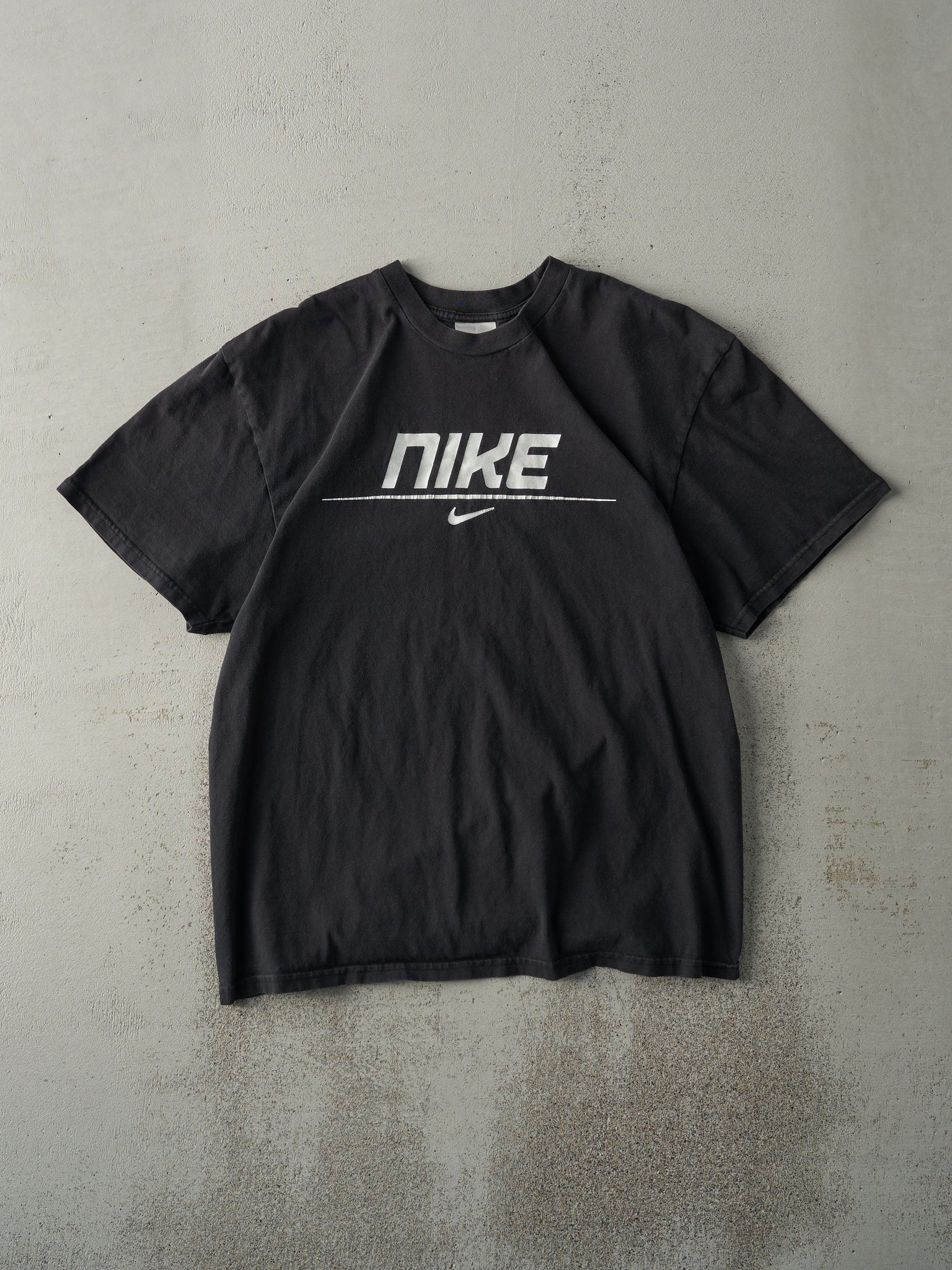 Vintage Y2K Black Nike Logo Tee (M)