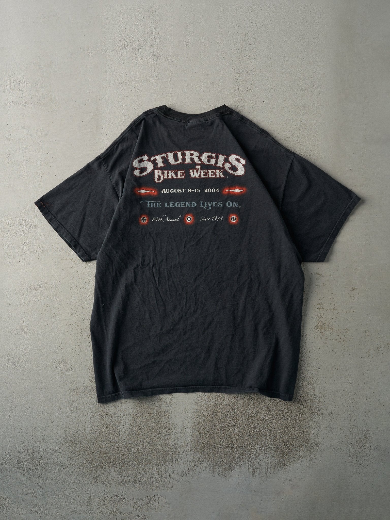 Vintage 04' Black 64th Annual Sturgis Bike Week Tee (L)