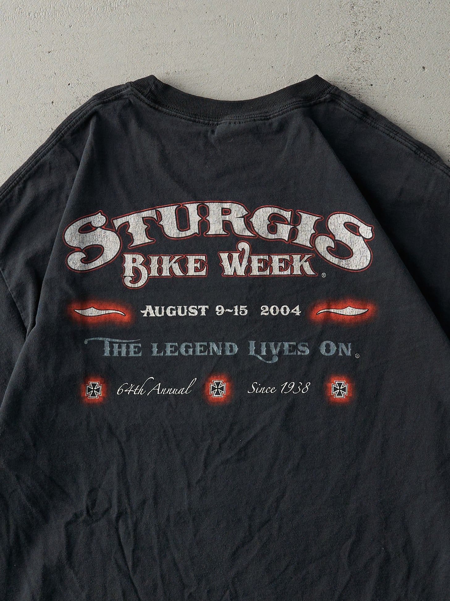 Vintage 04' Black 64th Annual Sturgis Bike Week Tee (L)