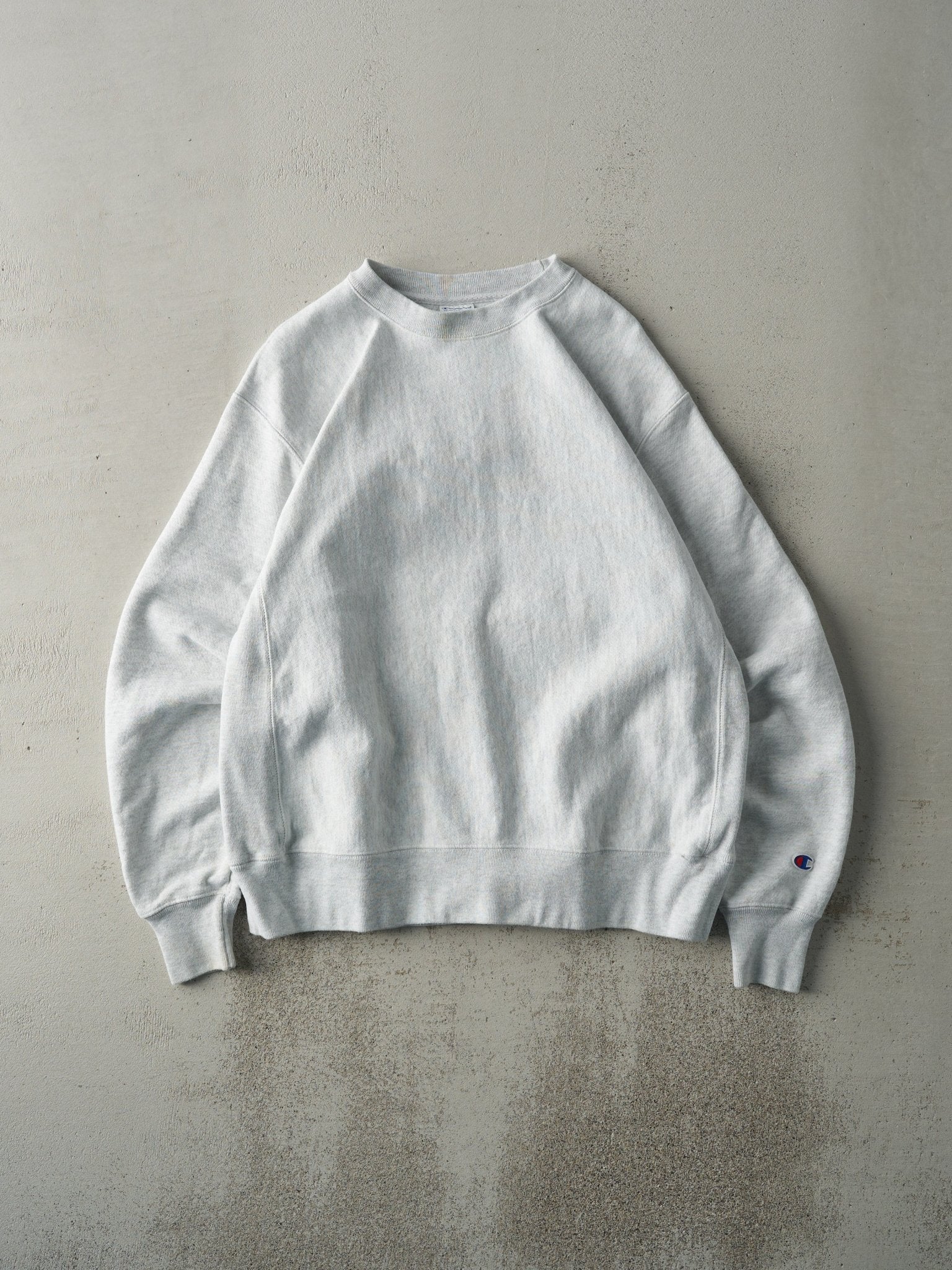 Vintage 90s Heather Grey Champion Reverse Weave Blank Crewneck (M)
