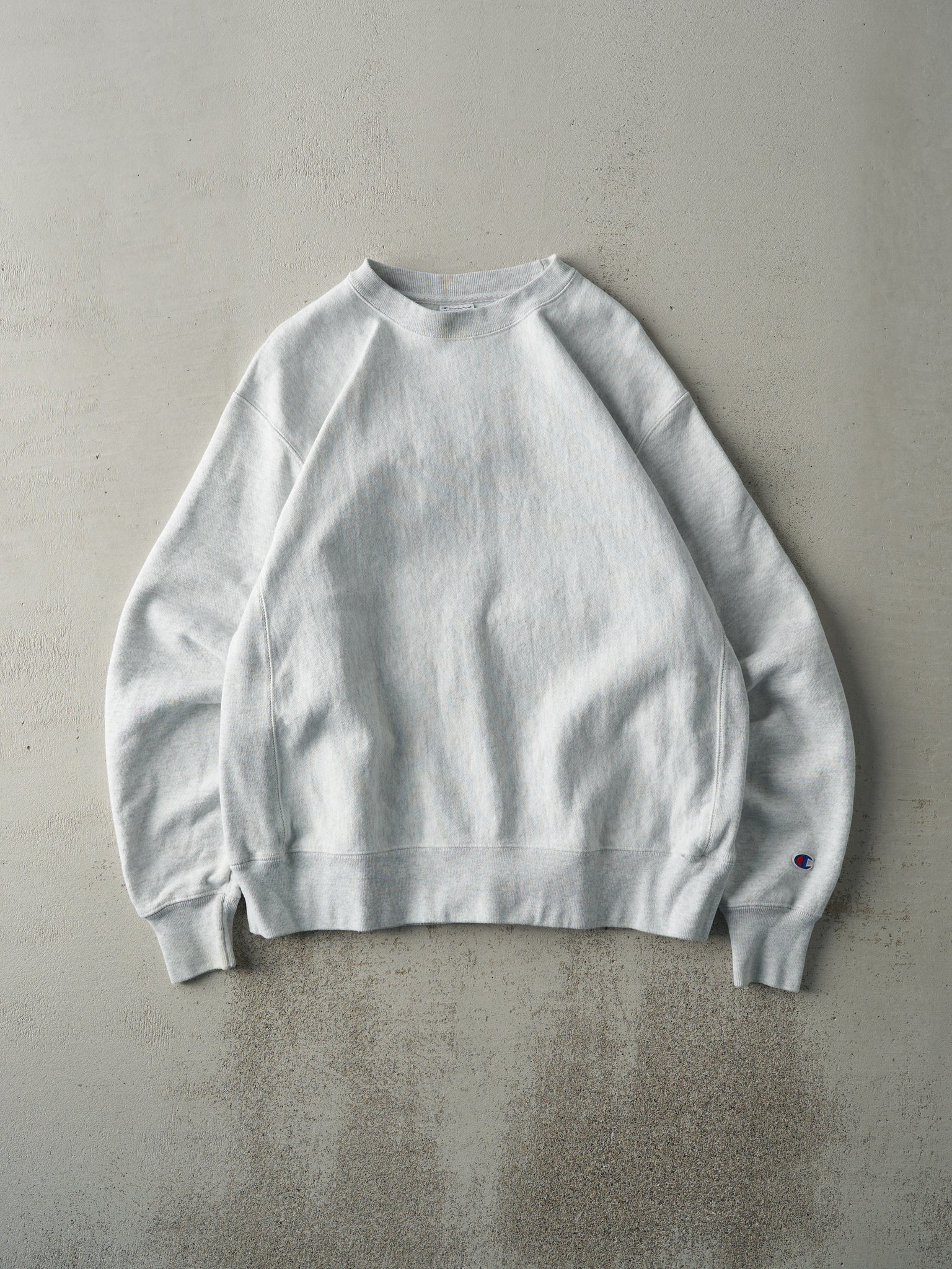 Vintage 90s Heather Grey Champion Reverse Weave Blank Crewneck (M)