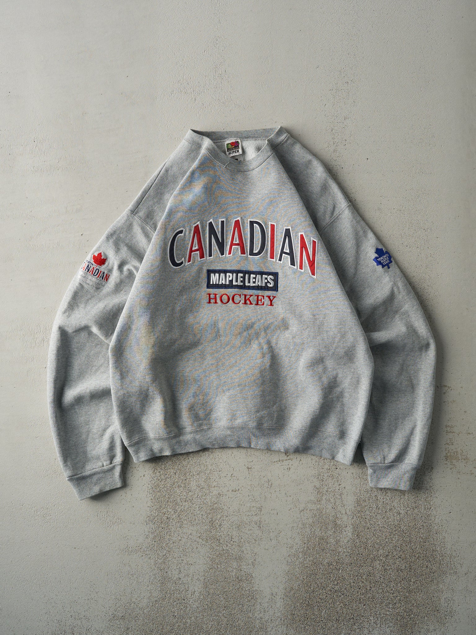 Vintage Y2K Grey Molson Canadian Toronto Maple Leafs Crewneck (M/L)