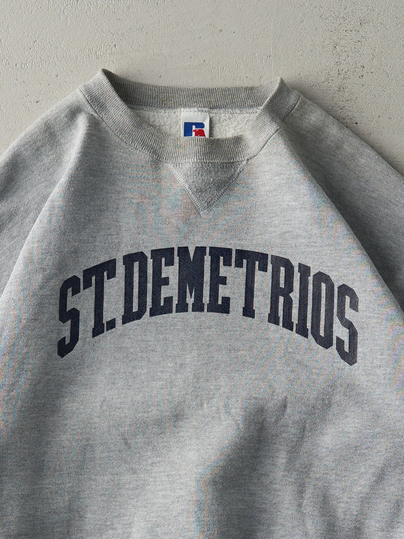 Vintage 90s Grey St. Demetrios Russell Athletic Boxy Crewneck (XL)