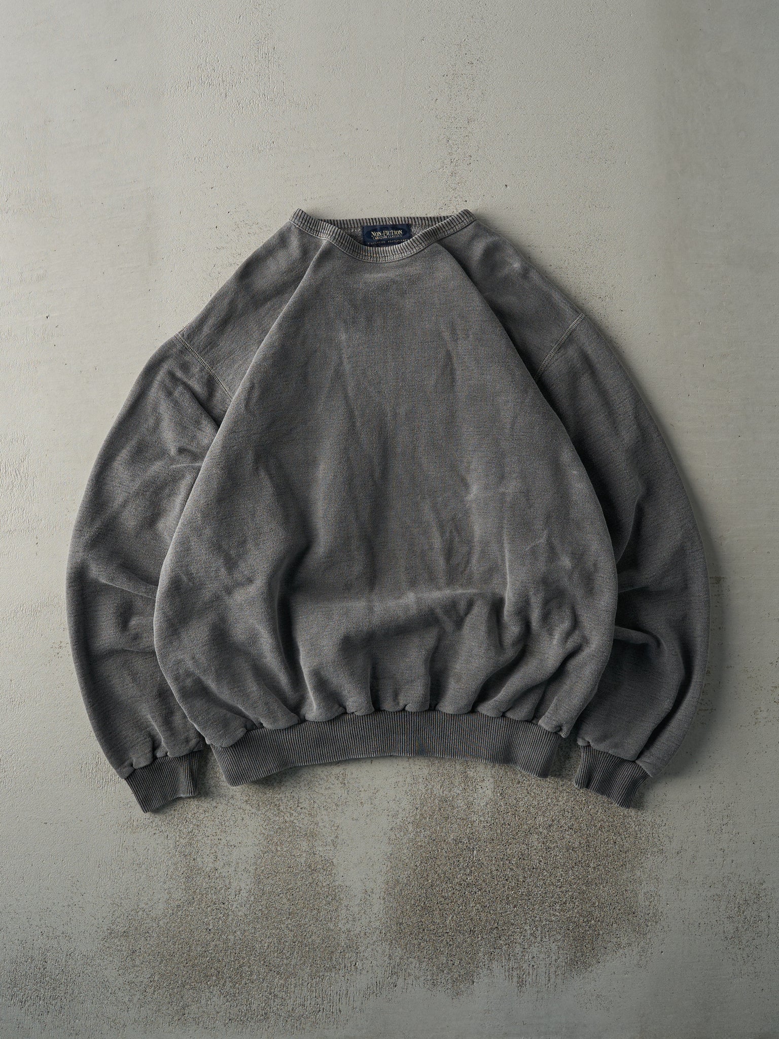 Vintage 90s Washed Charcoal Grey Blank Crewneck (XL)